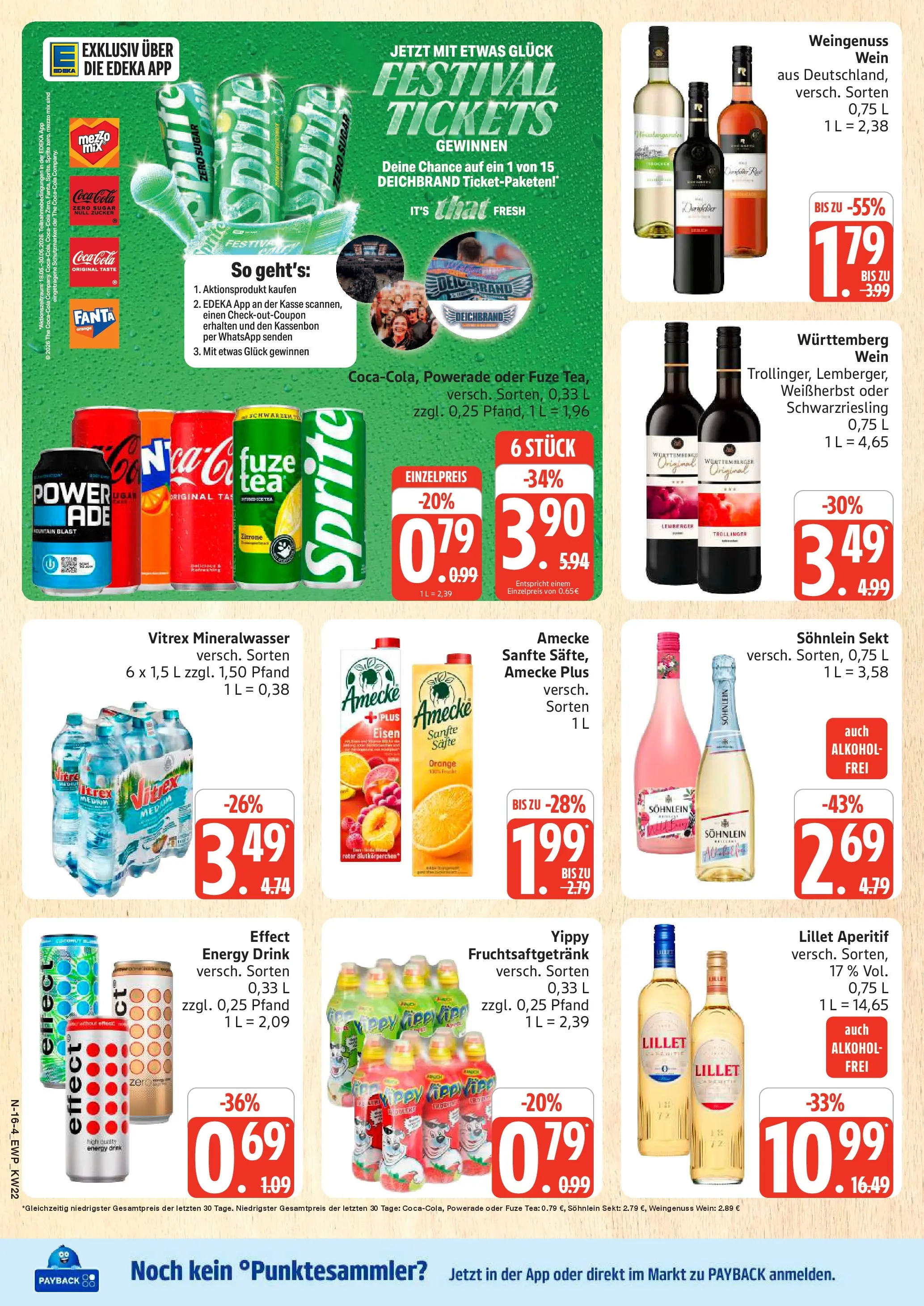 Edeka Prospekt Rostock (ab 26.05.2026) » Angebote Online | Seite: 16 | Produkte: Cola, Mineralwasser, Lillet, Wein