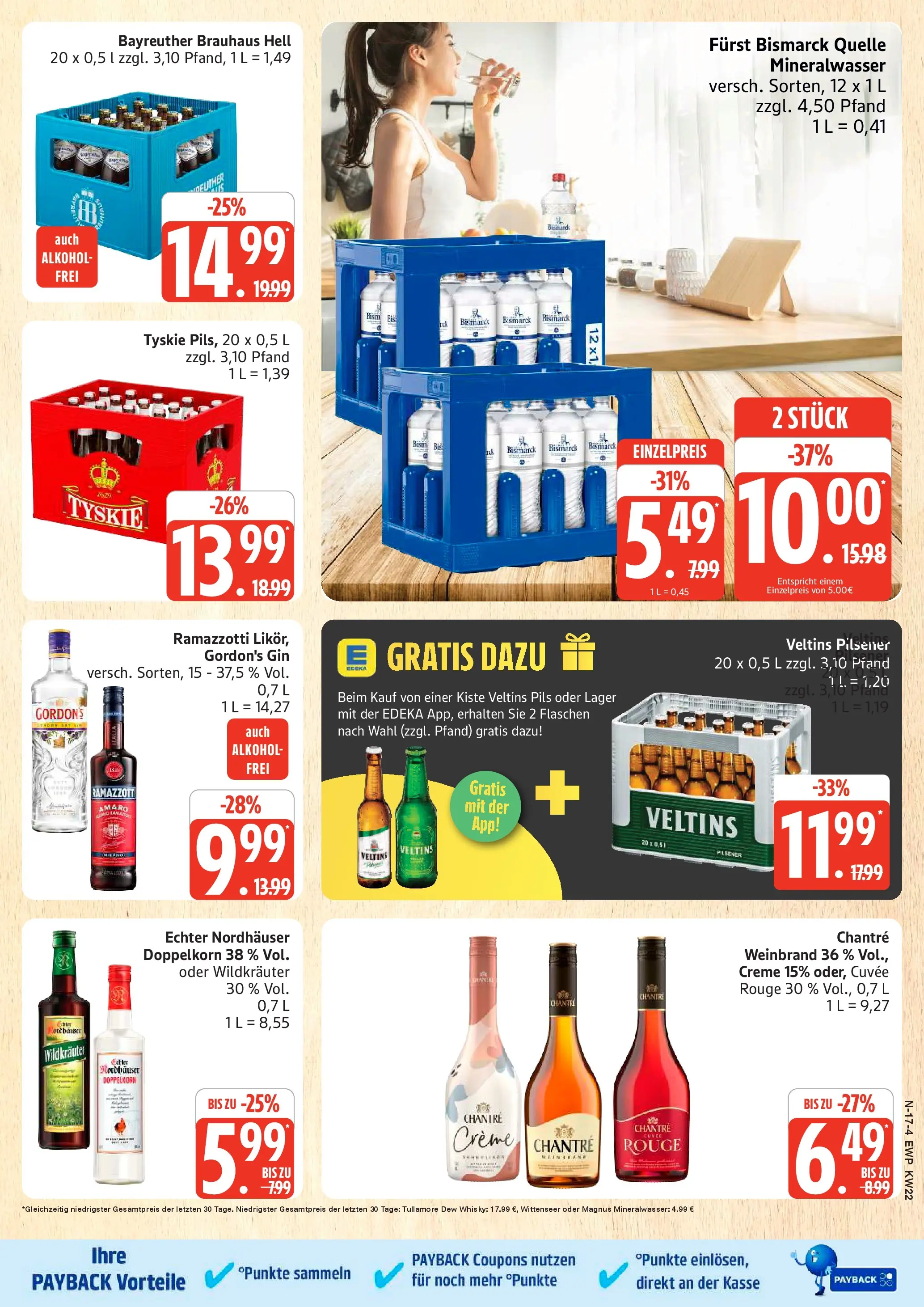 Edeka Prospekt Rostock (ab 26.05.2026) » Angebote Online | Seite: 17 | Produkte: Whisky, Rouge, Chantré, Gin
