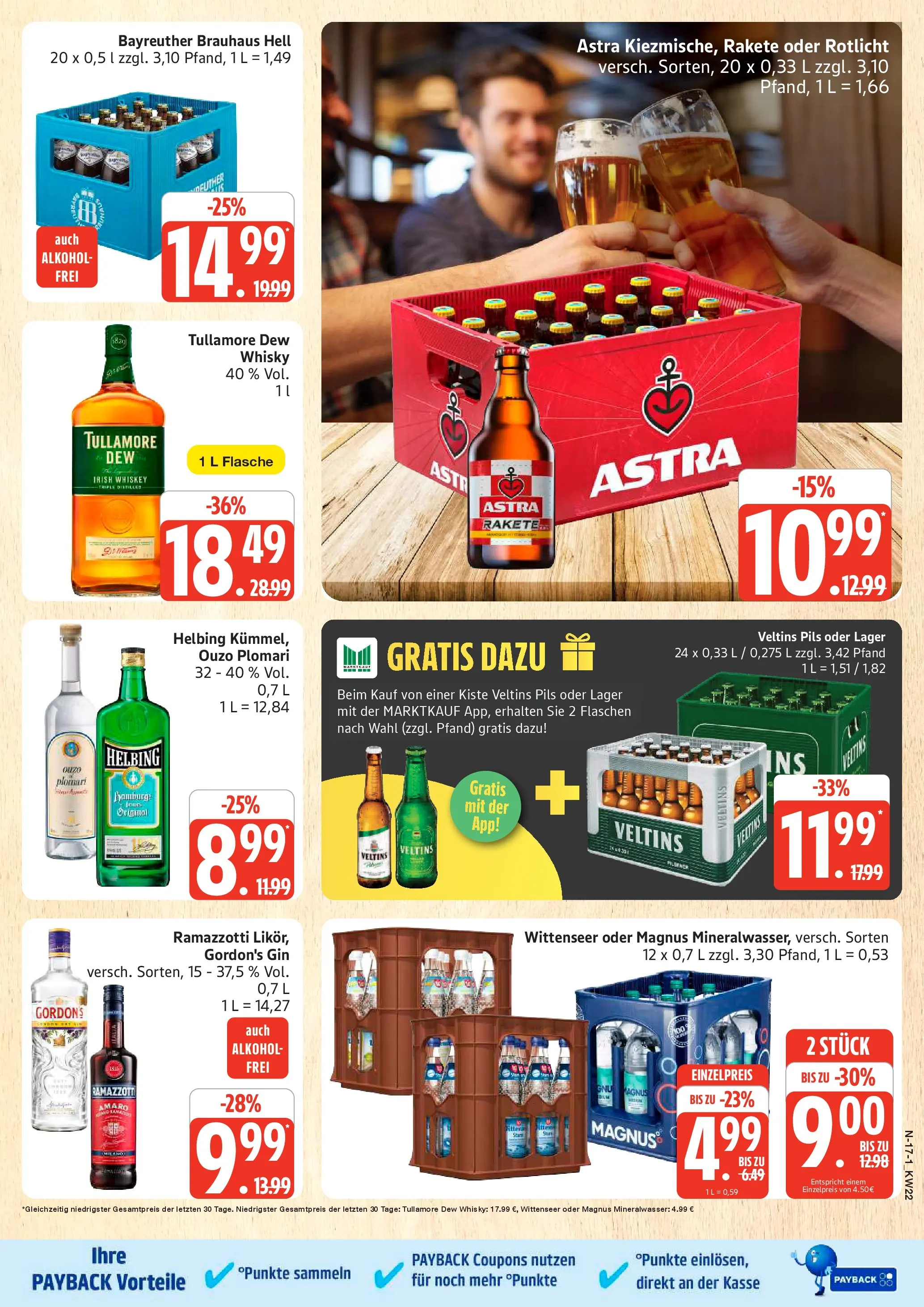 Marktkauf Prospekt Cuxhaven (ab 26.05.2026) » Angebote online | Seite: 17 | Produkte: Gordon's gin, Pils, Mineralwasser, Ouzo plomari