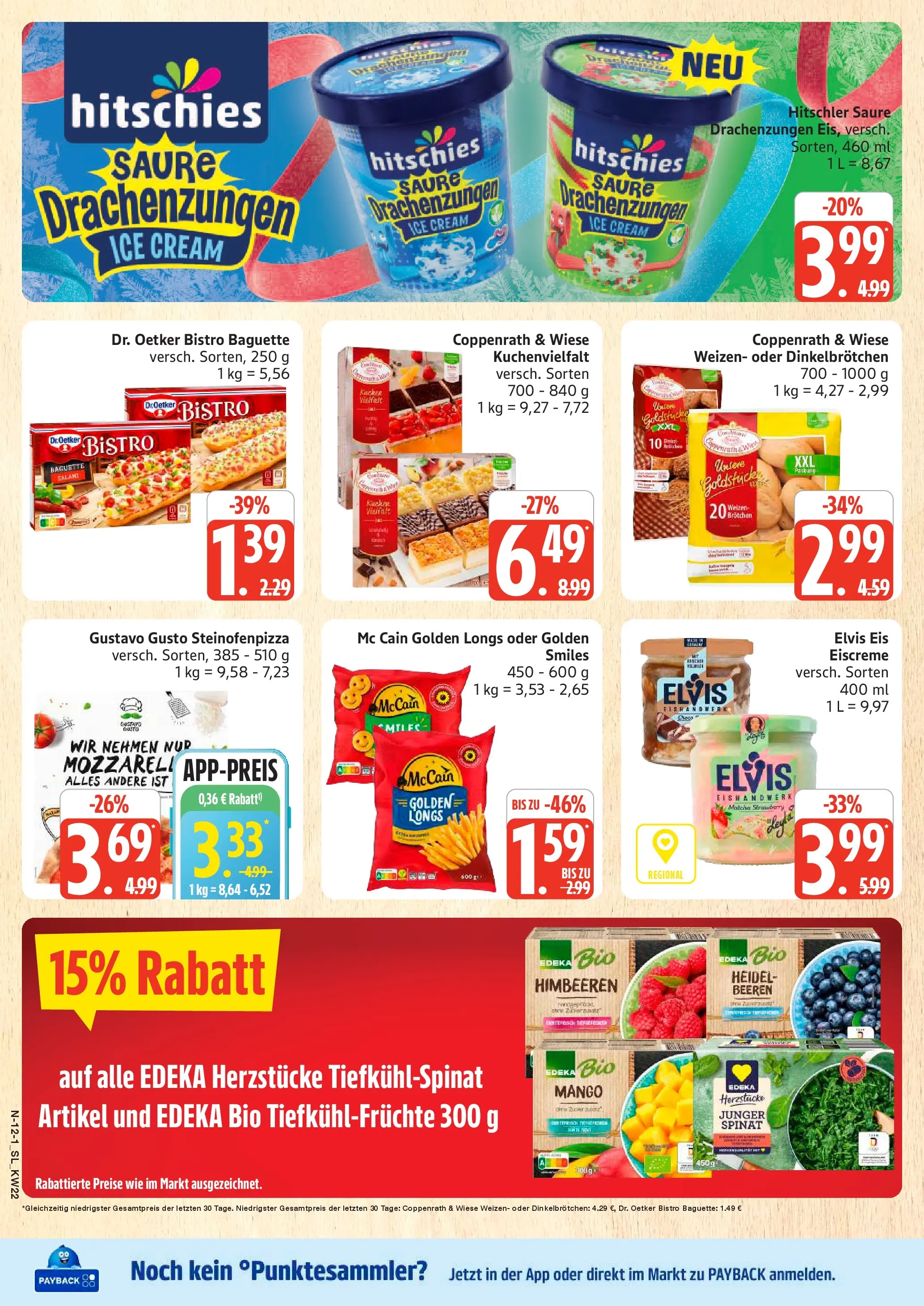 Edeka Prospekt Schleswig (ab 25.05.2026) » Angebote Online | Seite: 12 | Produkte: Gustavo gusto, Eiscreme, McCain, Mango