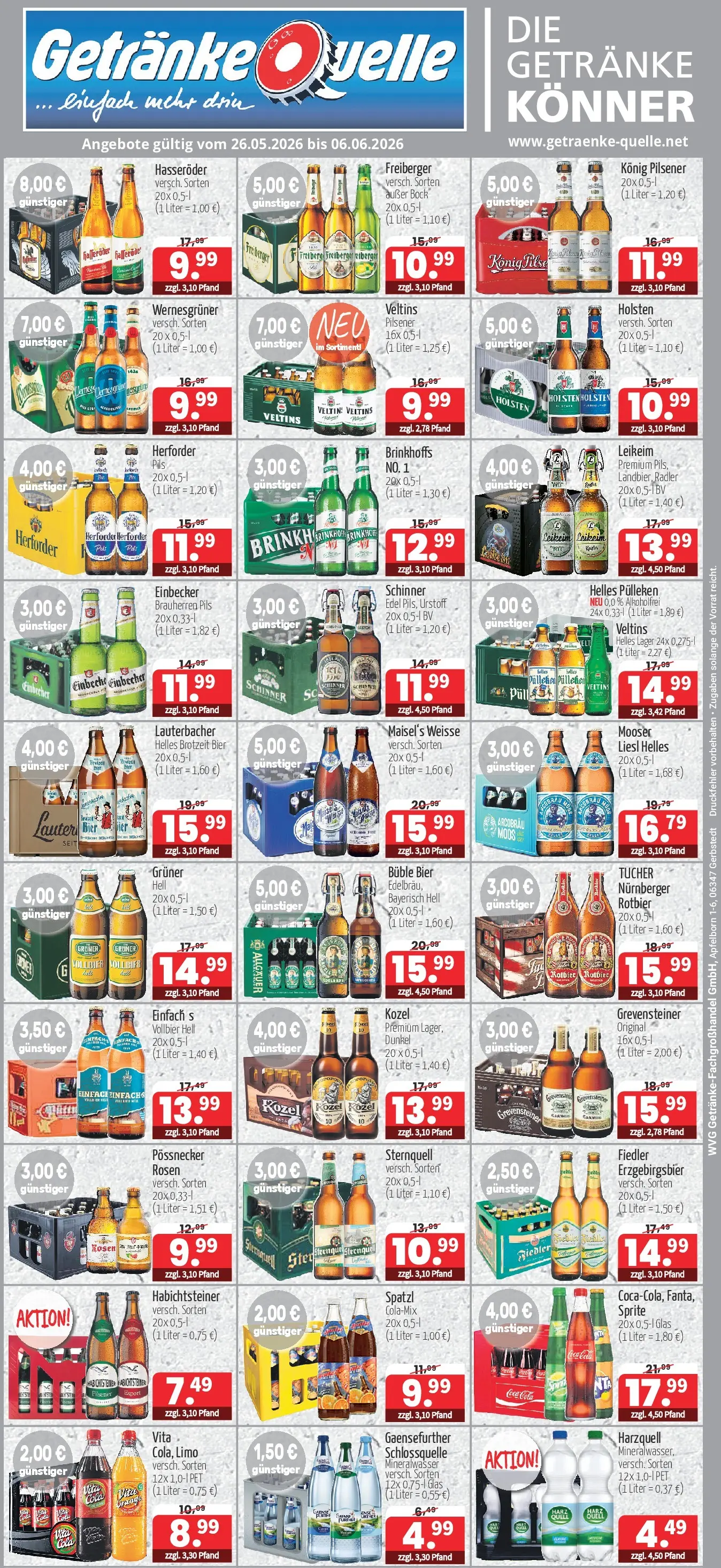Angebote - Getränke Quelle: Getränkeangebote (ab 24.05.2026) zum Blättern | Seite: 1 | Produkte: Helles pulleken, Cola, Pils, Veltins