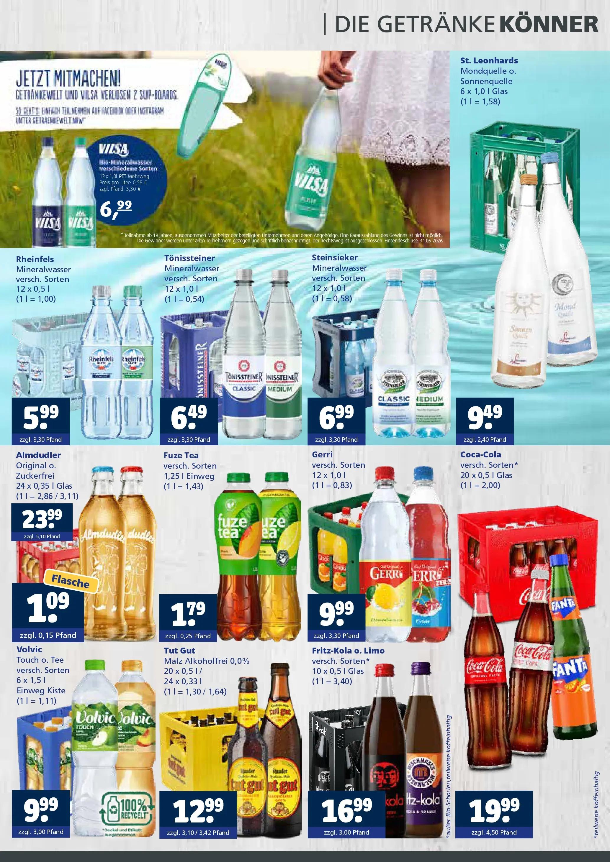 Angebote - Getränkewelt HSE: Getränkeangebote (ab 24.05.2026) zum Blättern | Seite: 3 | Produkte: Coca cola, Cola, Mineralwasser, Volvic