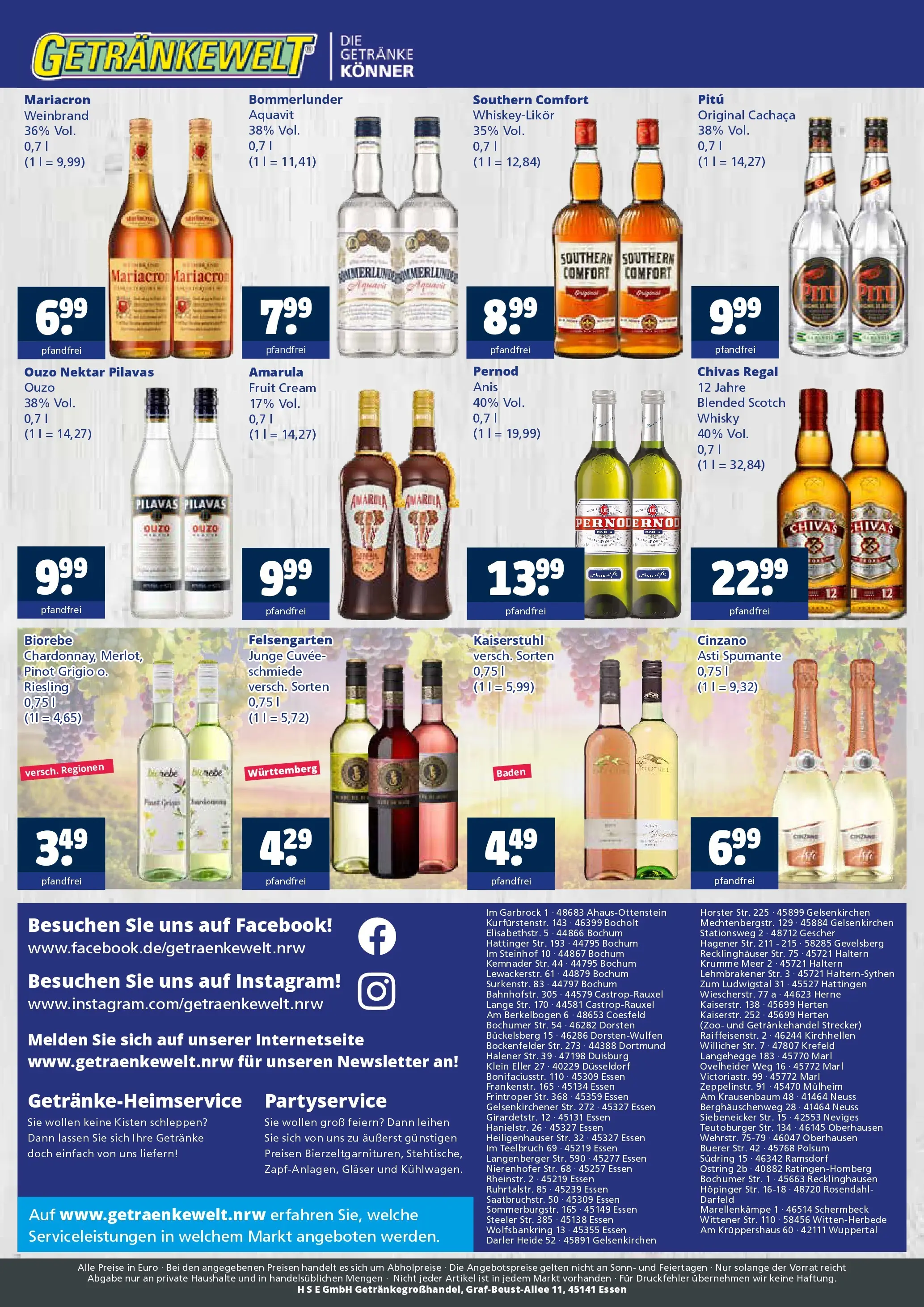 Angebote - Getränkewelt HSE: Getränkeangebote (ab 24.05.2026) zum Blättern | Seite: 4 | Produkte: Whisky, Ouzo, Regal, Mariacron