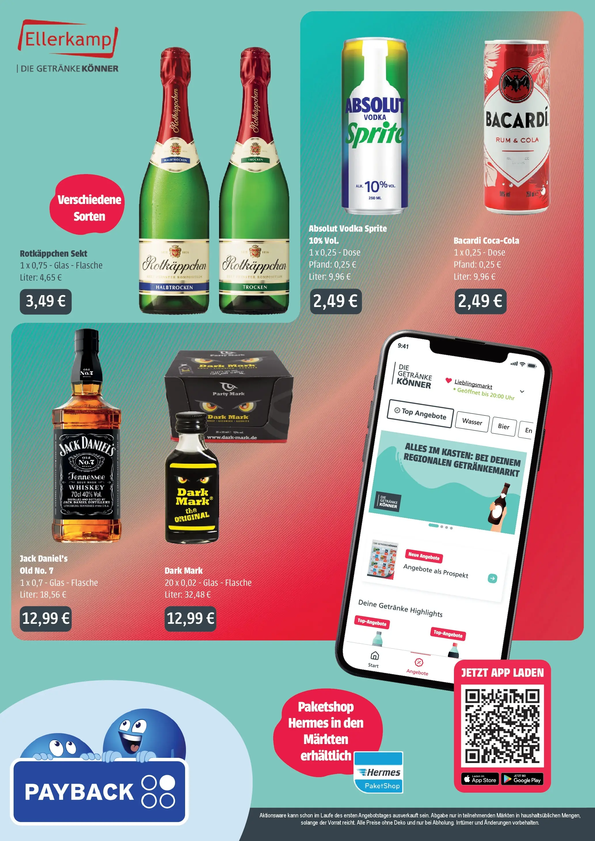 Angebote - Getränke Ellerkamp: Getränkeangebote (ab 24.05.2026) zum Blättern | Seite: 4 | Produkte: Rotkappchen sekt, Cola, Jack Daniel's, Rotkäppchen