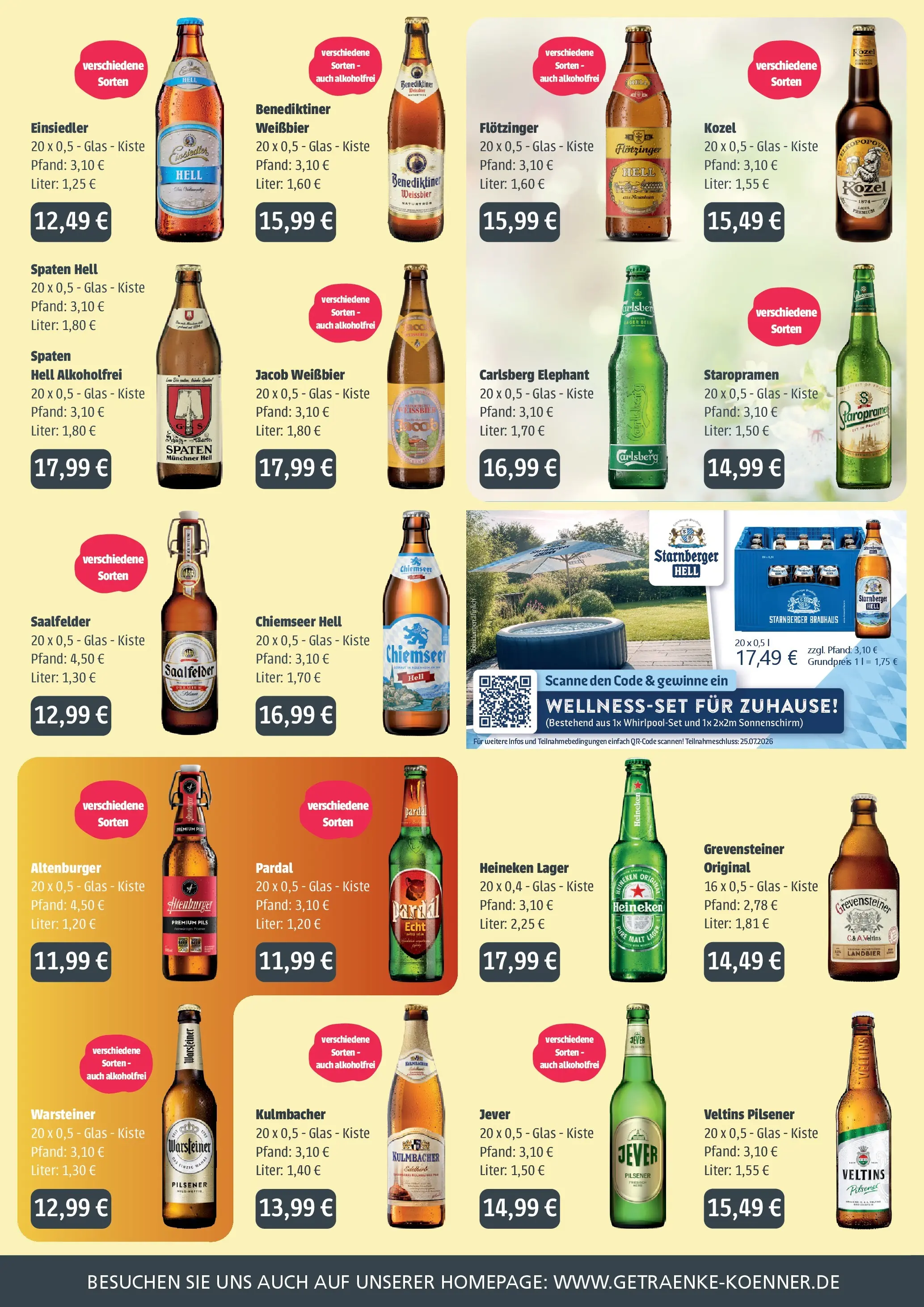 Angebote - GetränkeLand Mayer: Getränkeangebote (ab 24.05.2026) zum Blättern | Seite: 2 | Produkte: Weißbier, Heineken, Warsteiner, Sonnenschirm