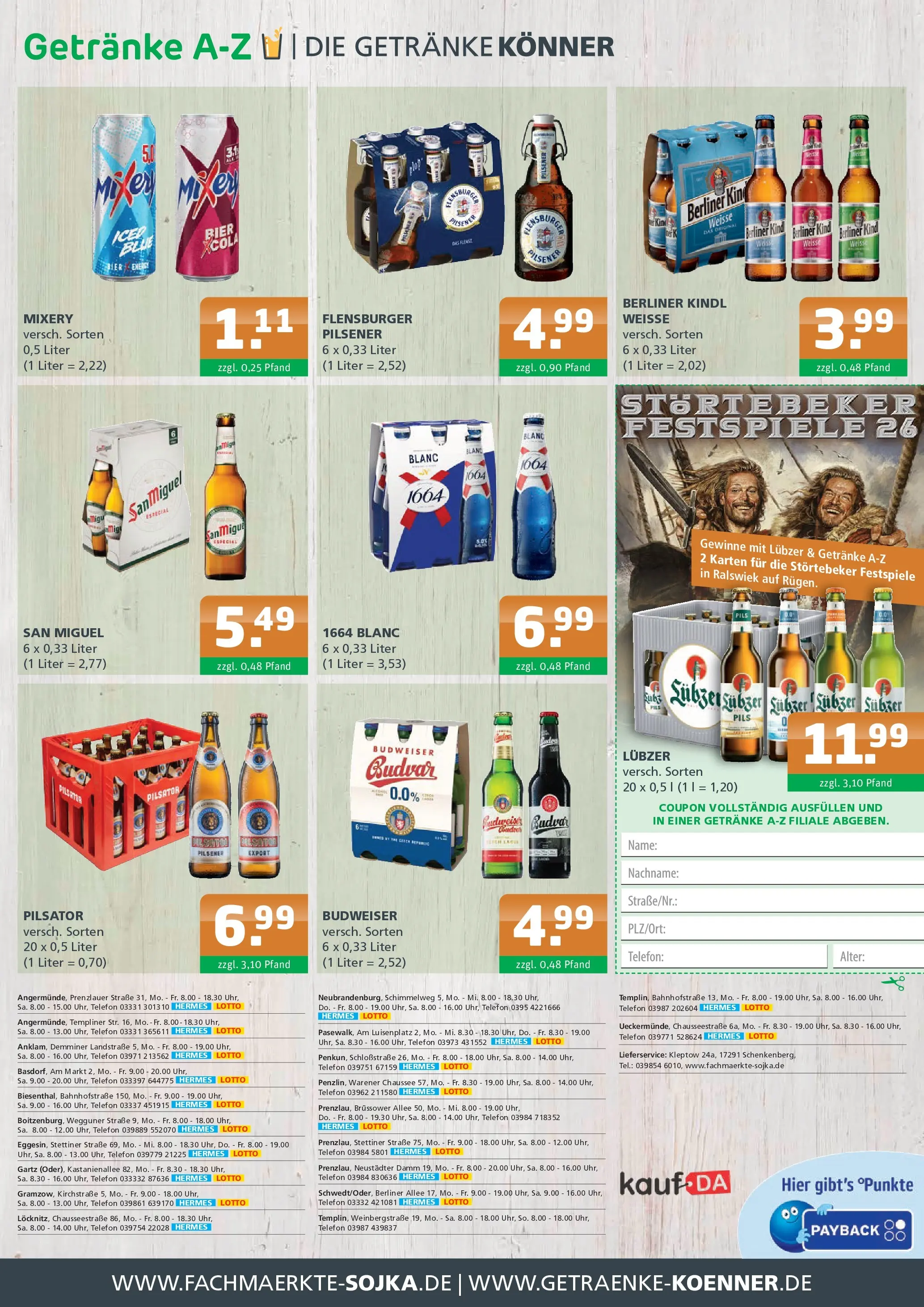 Angebote - Getränke A-Z: Getränkeangebote (ab 24.05.2026) zum Blättern | Seite: 4 | Produkte: Bier, Budweiser, Mixery, Telefon