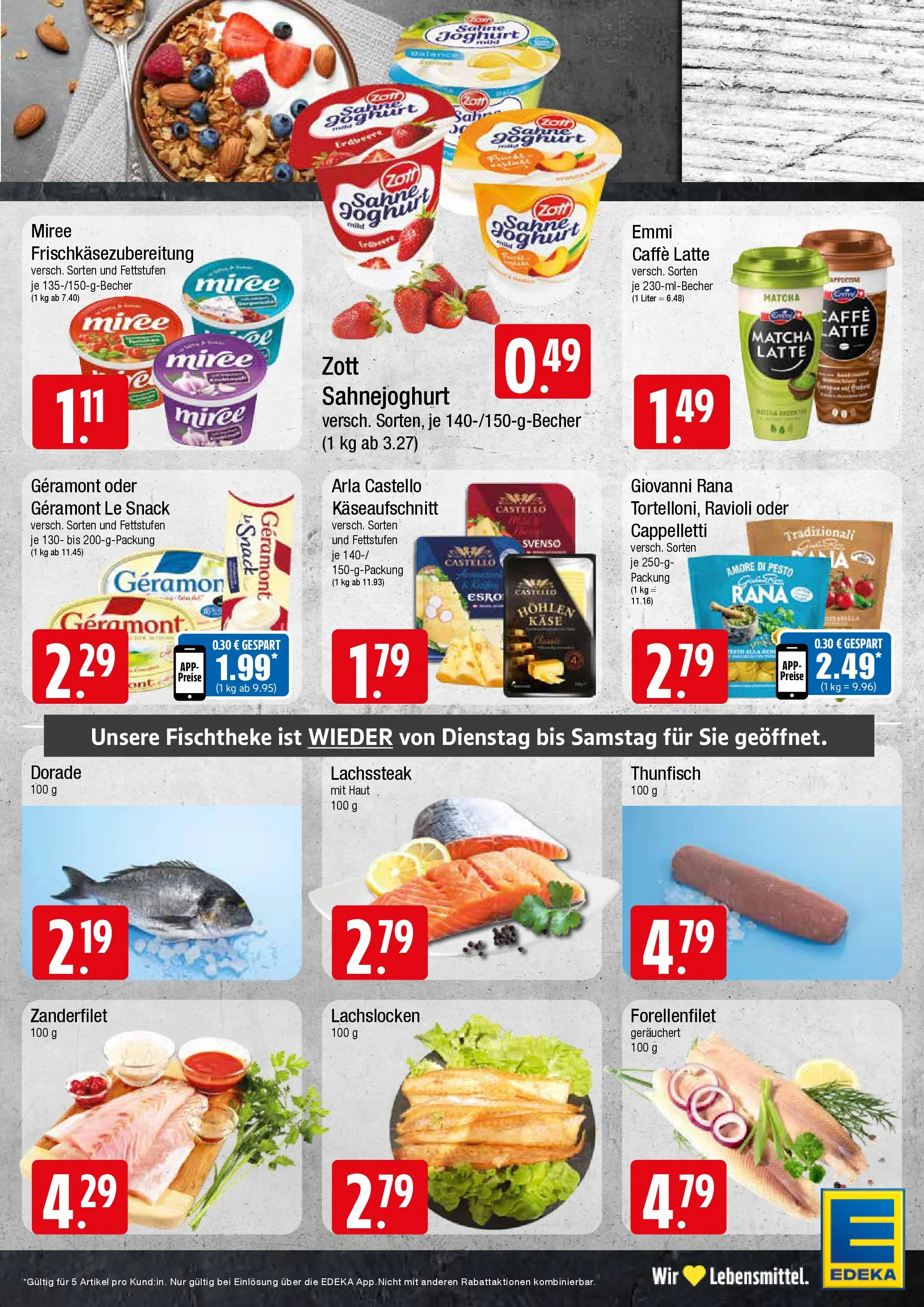 Edeka prospekt Wentorf (ab 26.05.2026) » Angebote Online | Seite: 5 | Produkte: Dorade, Joghurt, Pasta, Steak
