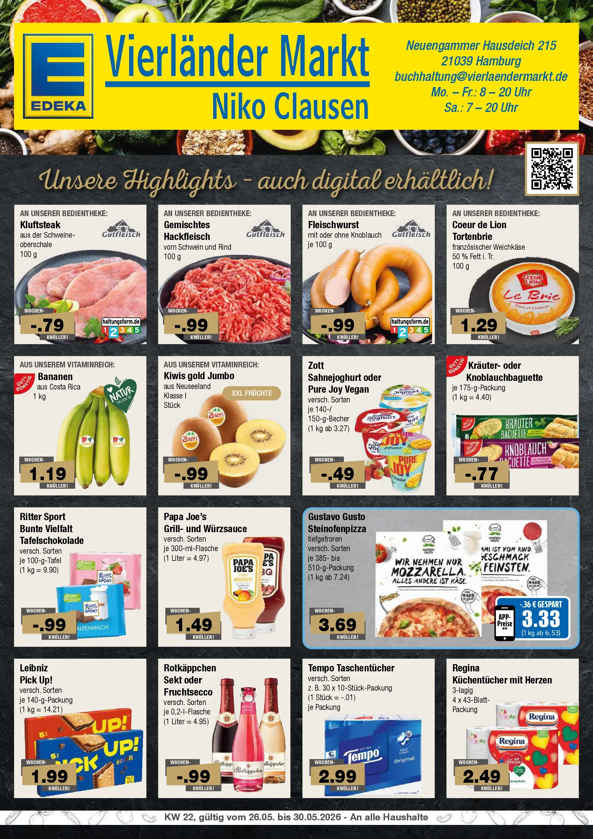 Edeka prospekt Hamburg (ab 26.05.2026) » Angebote Online | Seite: 1 | Produkte: Gustavo gusto, Grill, Fruchtsecco, Rotkäppchen