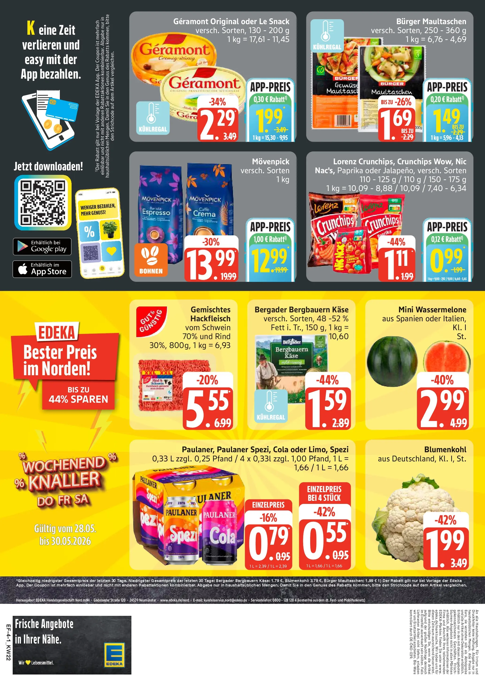 Edeka prospekt Luhnstedt (ab 26.05.2026) » Angebote Online | Seite: 4 | Produkte: Geramont, Paprika, Wassermelone, Blumenkohl