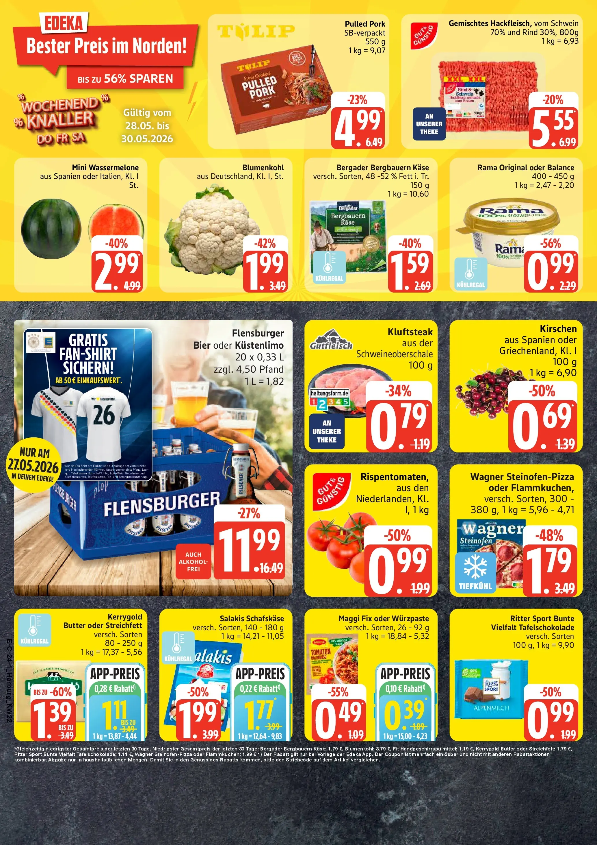 Edeka prospekt Hamburg (ab 26.05.2026) » Angebote Online | Seite: 30 | Produkte: Kirschen, Wassermelone, Steak, Schafskase