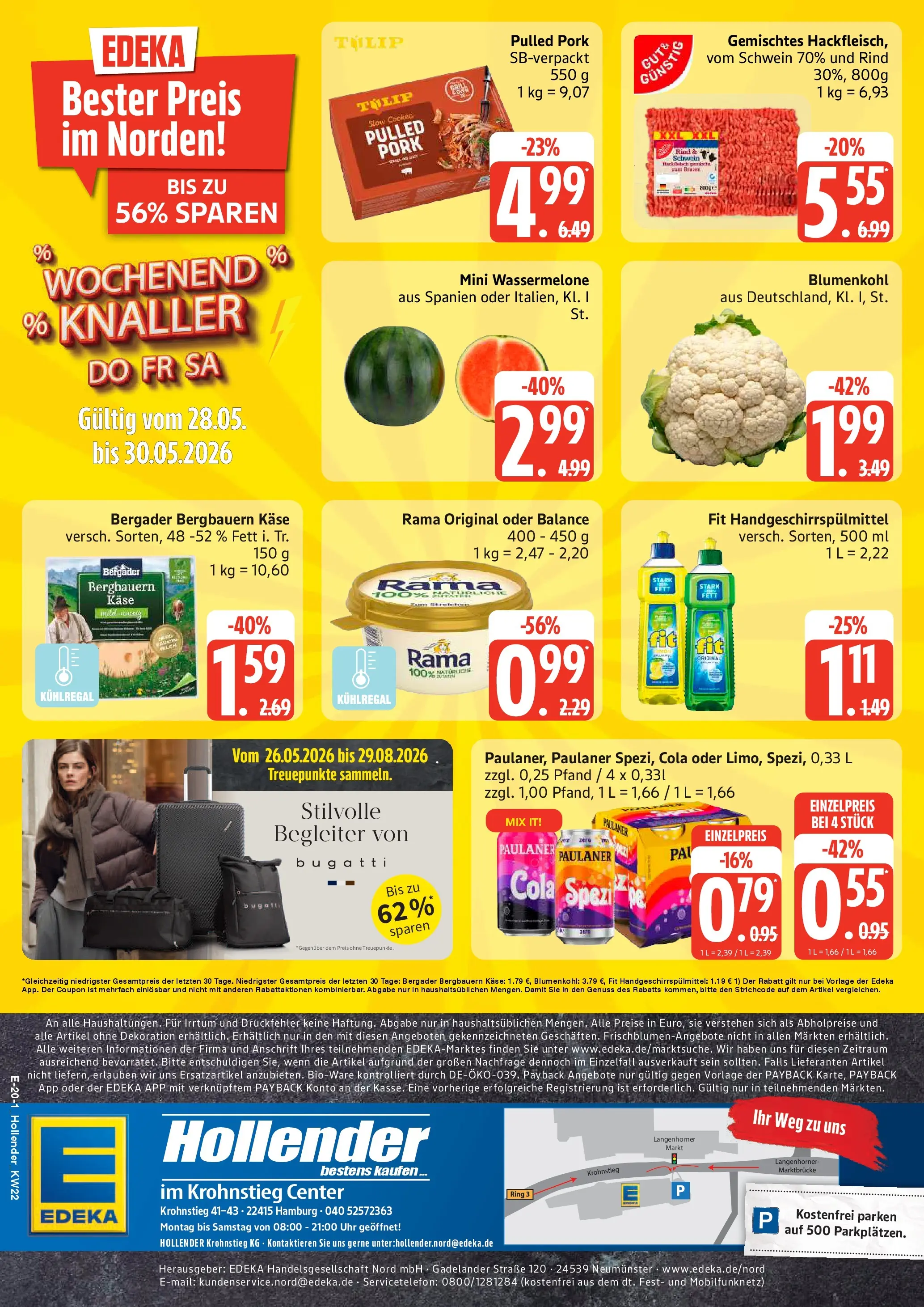 Edeka prospekt Hamburg (ab 26.05.2026) » Angebote Online | Seite: 26 | Produkte: Rama, Cola, Uhr, Hackfleisch