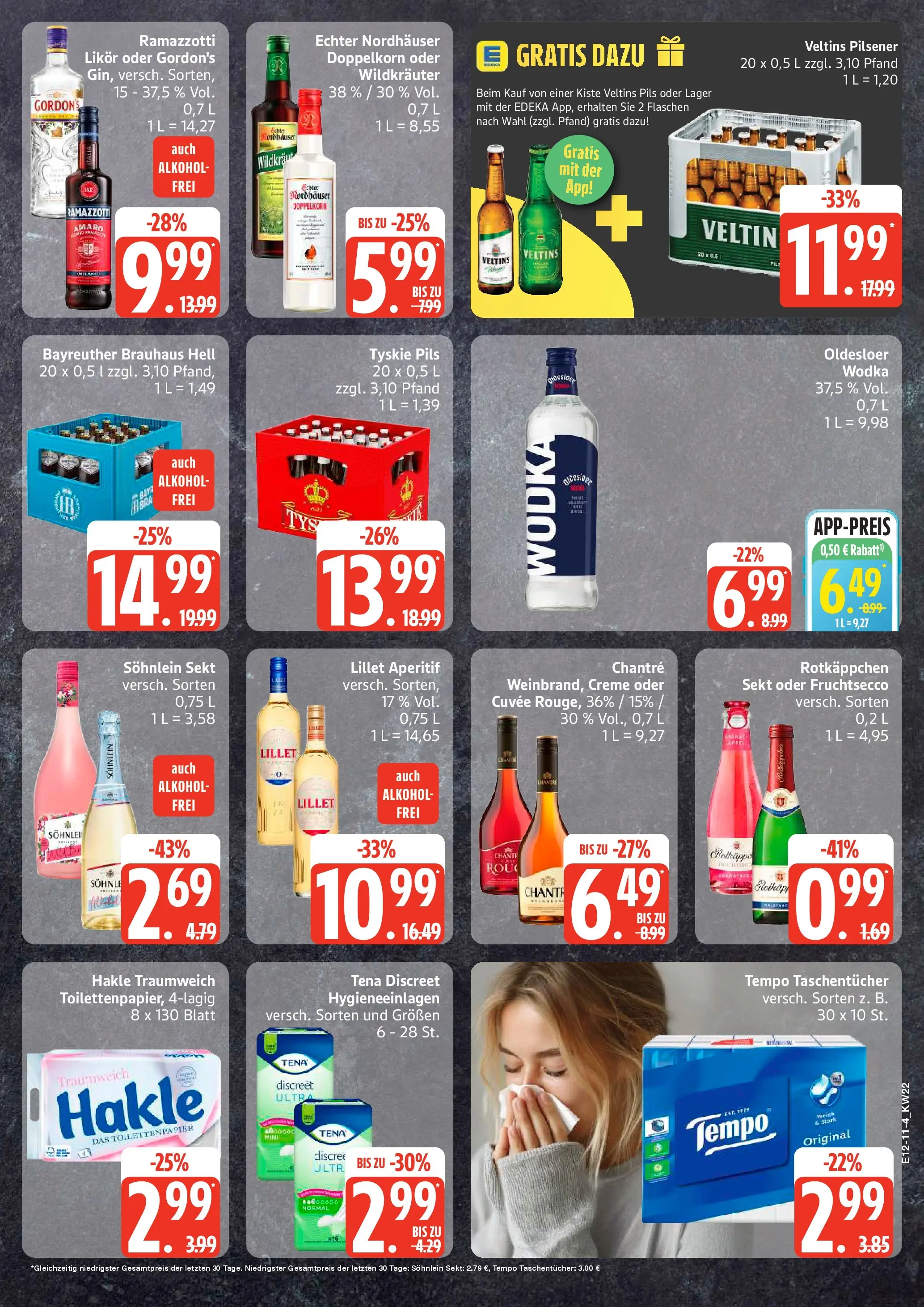 Edeka prospekt Rostock-Gehlsdorf (ab 26.05.2026) » Angebote Online | Seite: 11 | Produkte: Lillet, Chantré, Wodka, Toilettenpapier