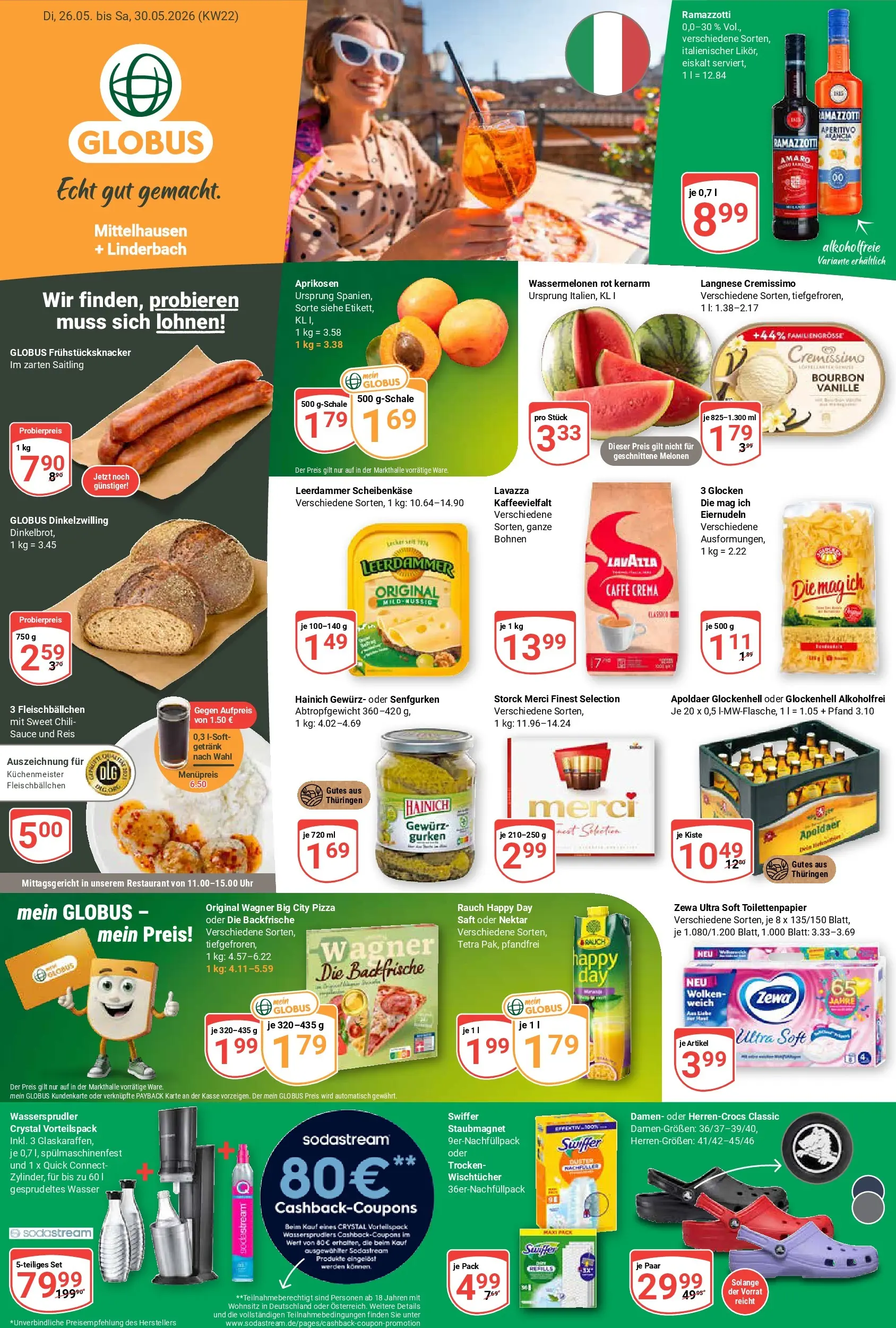 Globus Prospekt Mittelhausen (ab 26.05.2026) » Angebote online | Seite: 1 | Produkte: Langnese cremissimo, Cremissimo, Chili, Ramazzotti