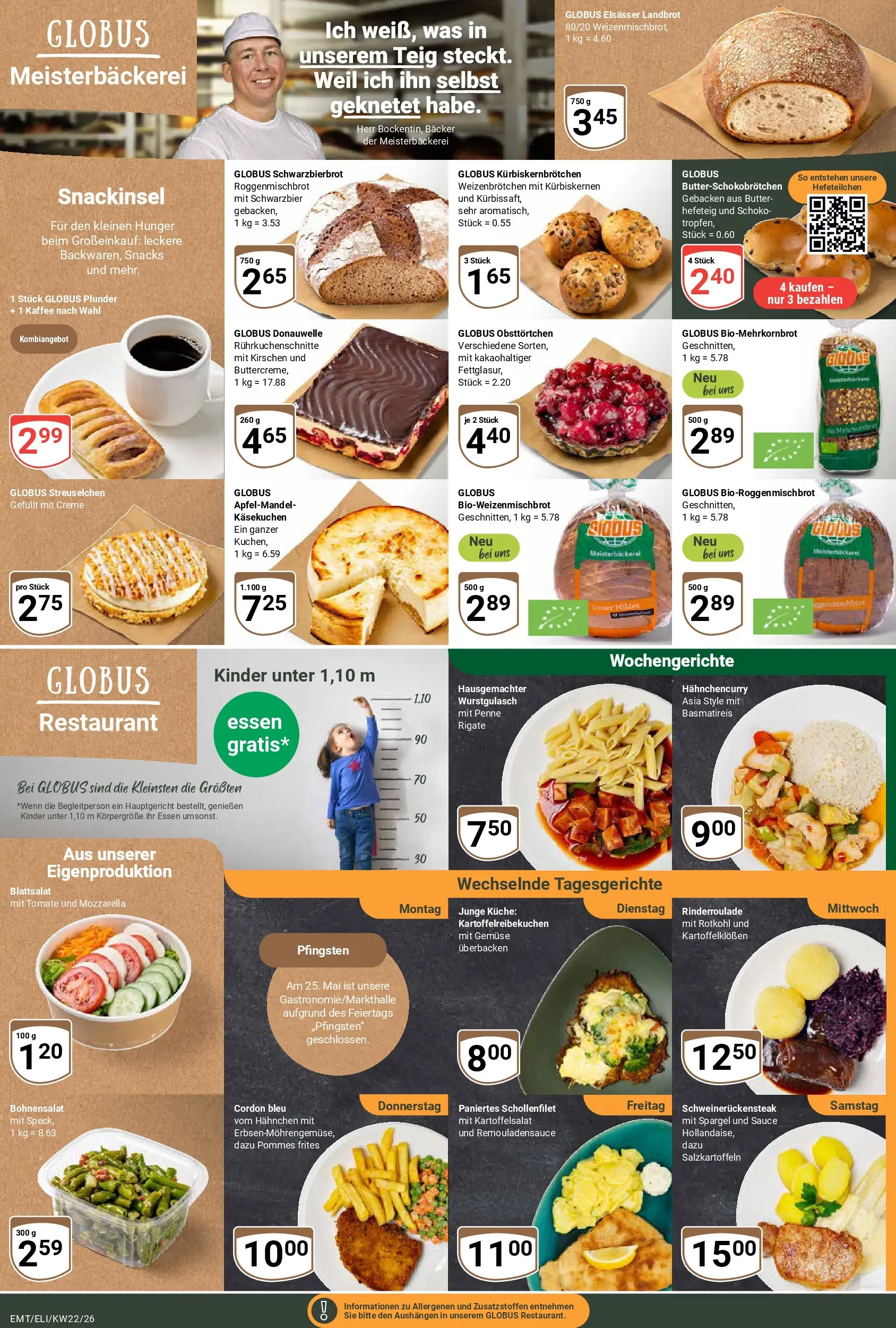 Globus Prospekt Mittelhausen (ab 26.05.2026) » Angebote online | Seite: 6 | Produkte: Hahnchen, Butter, Pommes frites, Gemüse