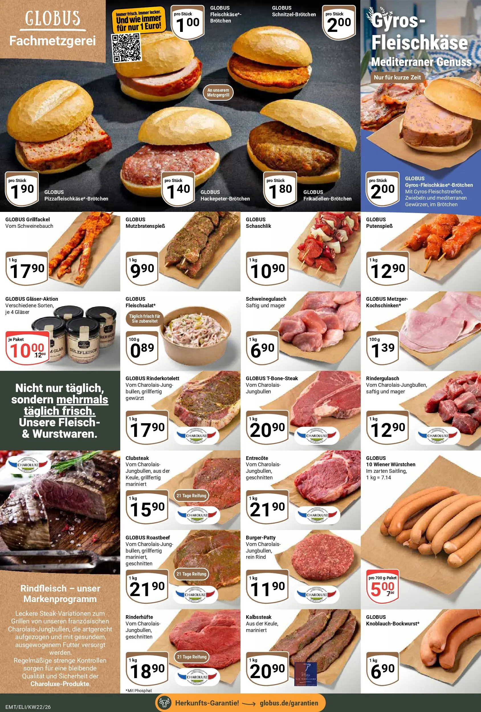Globus Prospekt Mittelhausen (ab 26.05.2026) » Angebote online | Seite: 7 | Produkte: Wiener wurstchen, Schweinebauch, Roastbeef, Zwiebeln
