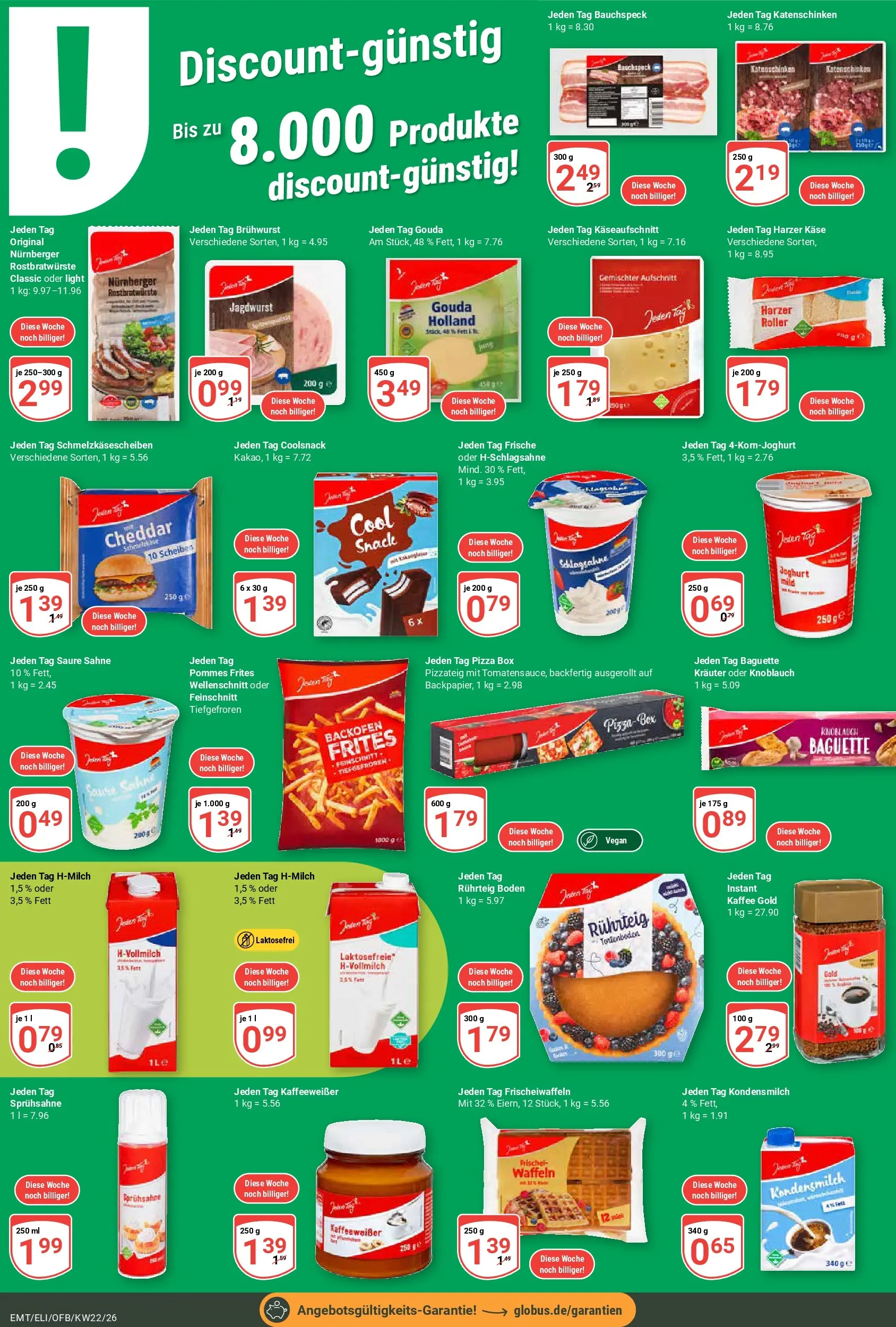 Globus Prospekt Mittelhausen (ab 26.05.2026) » Angebote online | Seite: 24 | Produkte: Käse, Kaffee, Pommes frites, Sahne