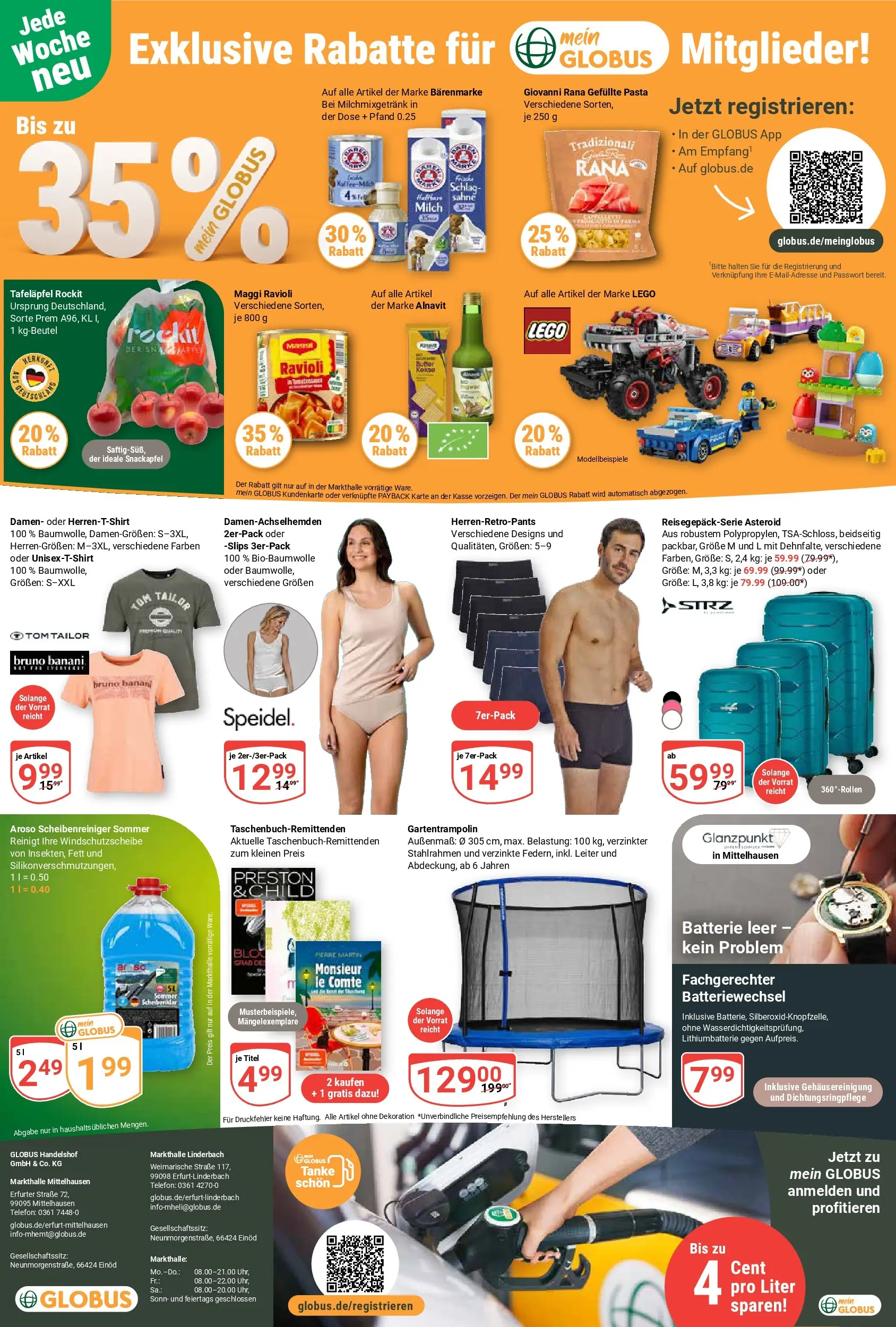 Globus Prospekt Mittelhausen (ab 26.05.2026) » Angebote online | Seite: 29 | Produkte: Milch, Batterie, Pasta, Sahne