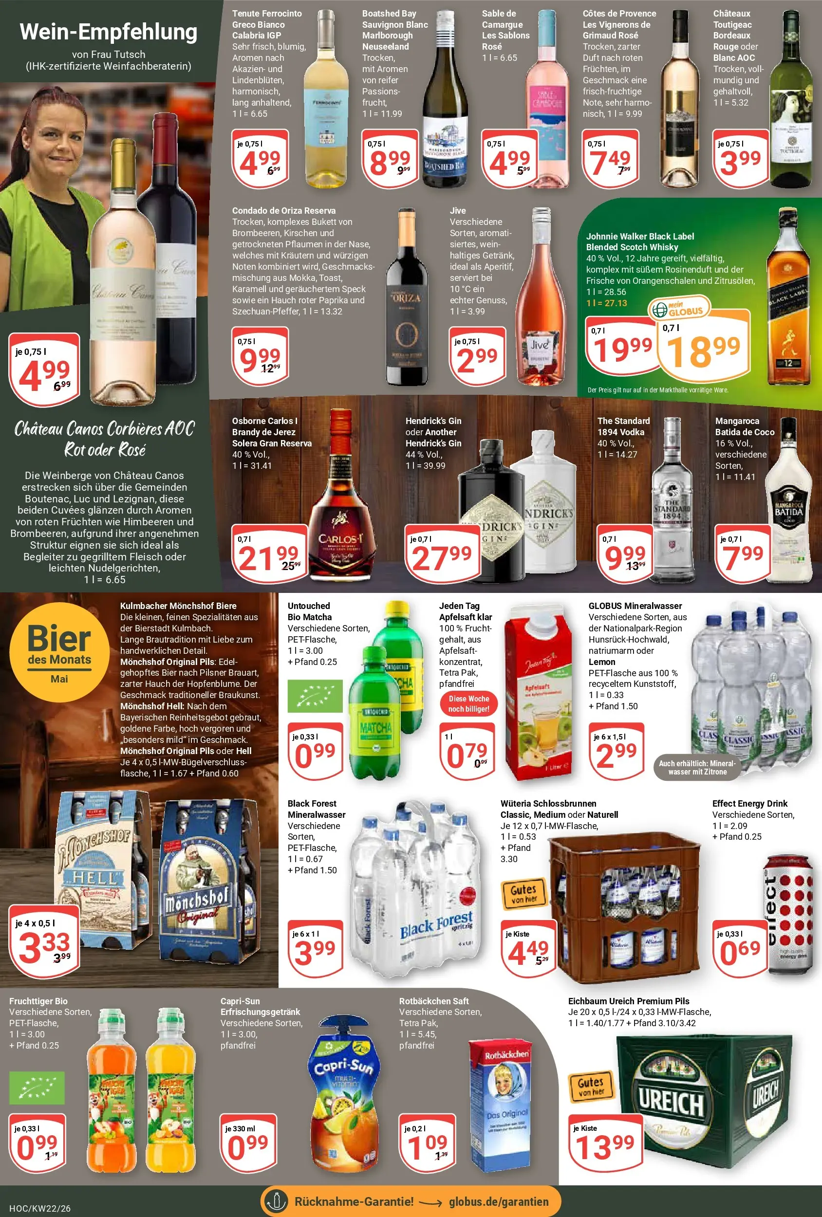 Globus Prospekt Hockenheim (ab 26.05.2026) » Angebote online | Seite: 16 | Produkte: Monchshof, Pils, Apfelsaft, Vodka