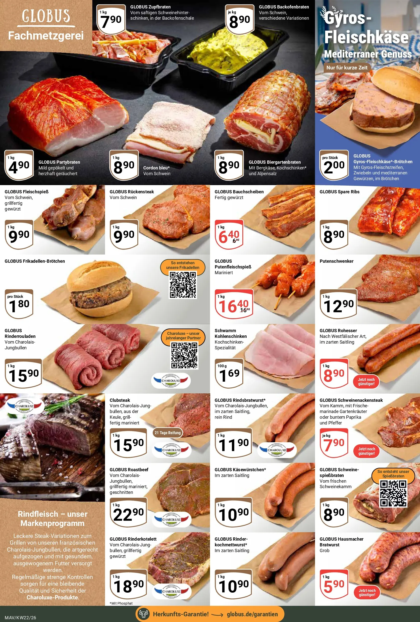 Globus Prospekt Mannheim (ab 26.05.2026) » Angebote online | Seite: 8 | Produkte: Rinderrouladen, Roastbeef, Zwiebeln, Rindfleisch
