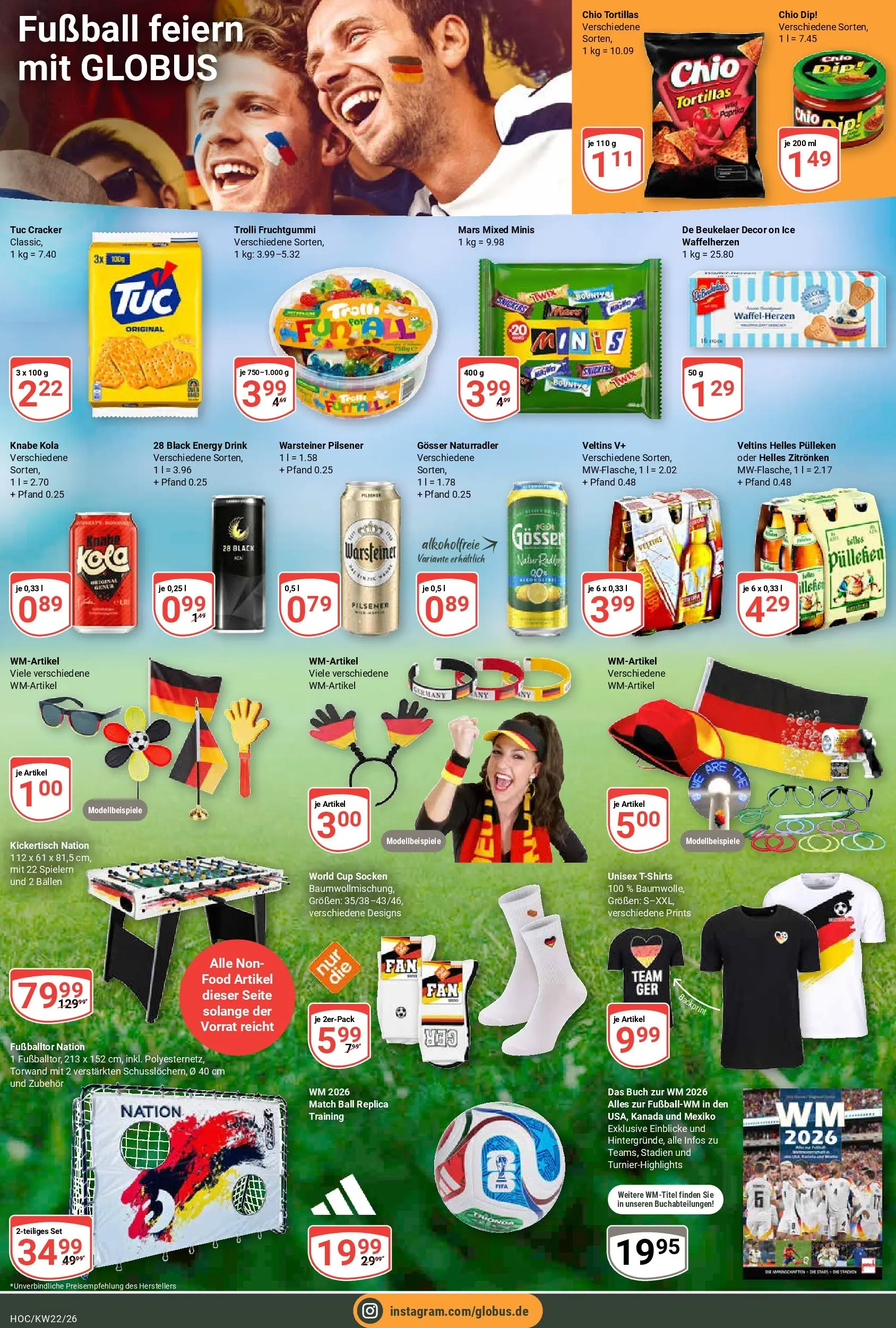 Globus Prospekt Hockenheim (ab 26.05.2026) » Angebote online | Seite: 19 | Produkte: Snickers, Twix, Socken, Veltins