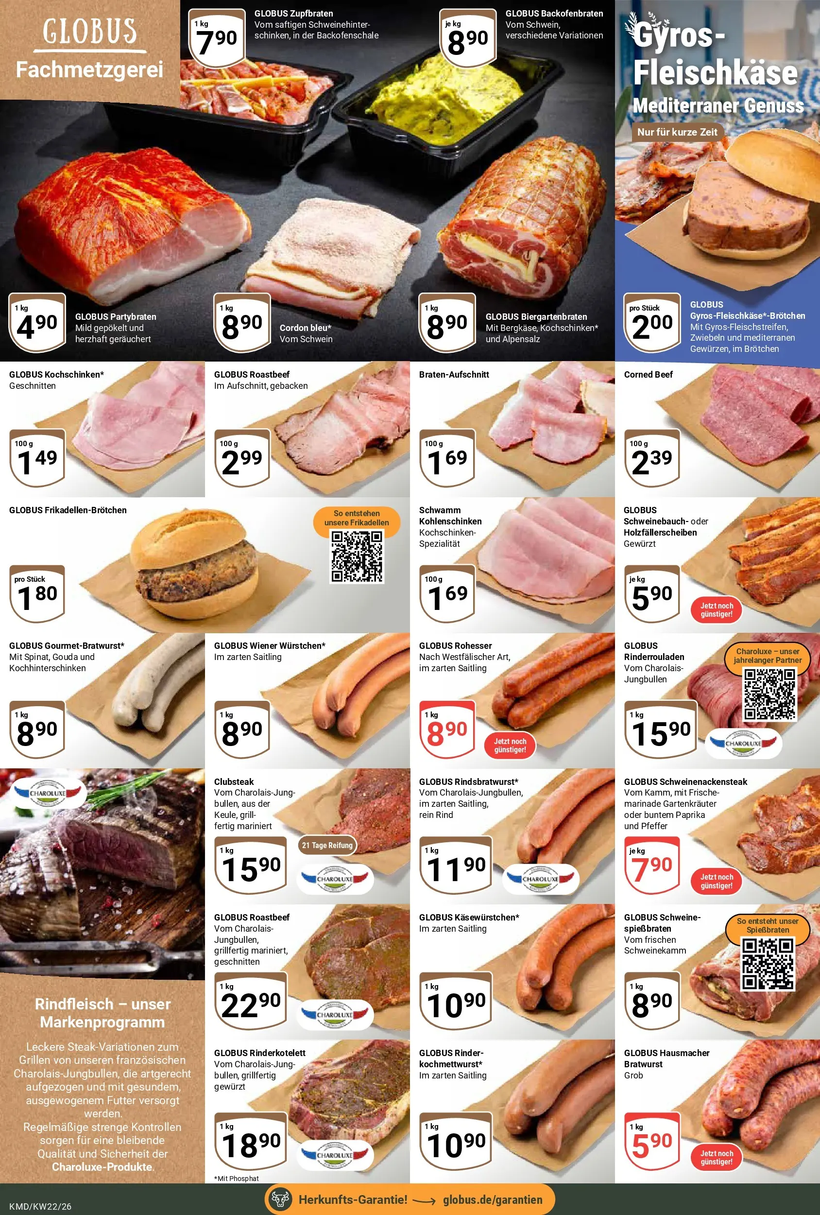 Globus Prospekt Köln (ab 26.05.2026) » Angebote online | Seite: 6 | Produkte: Gouda, Bratwurst, Roastbeef, Gyros