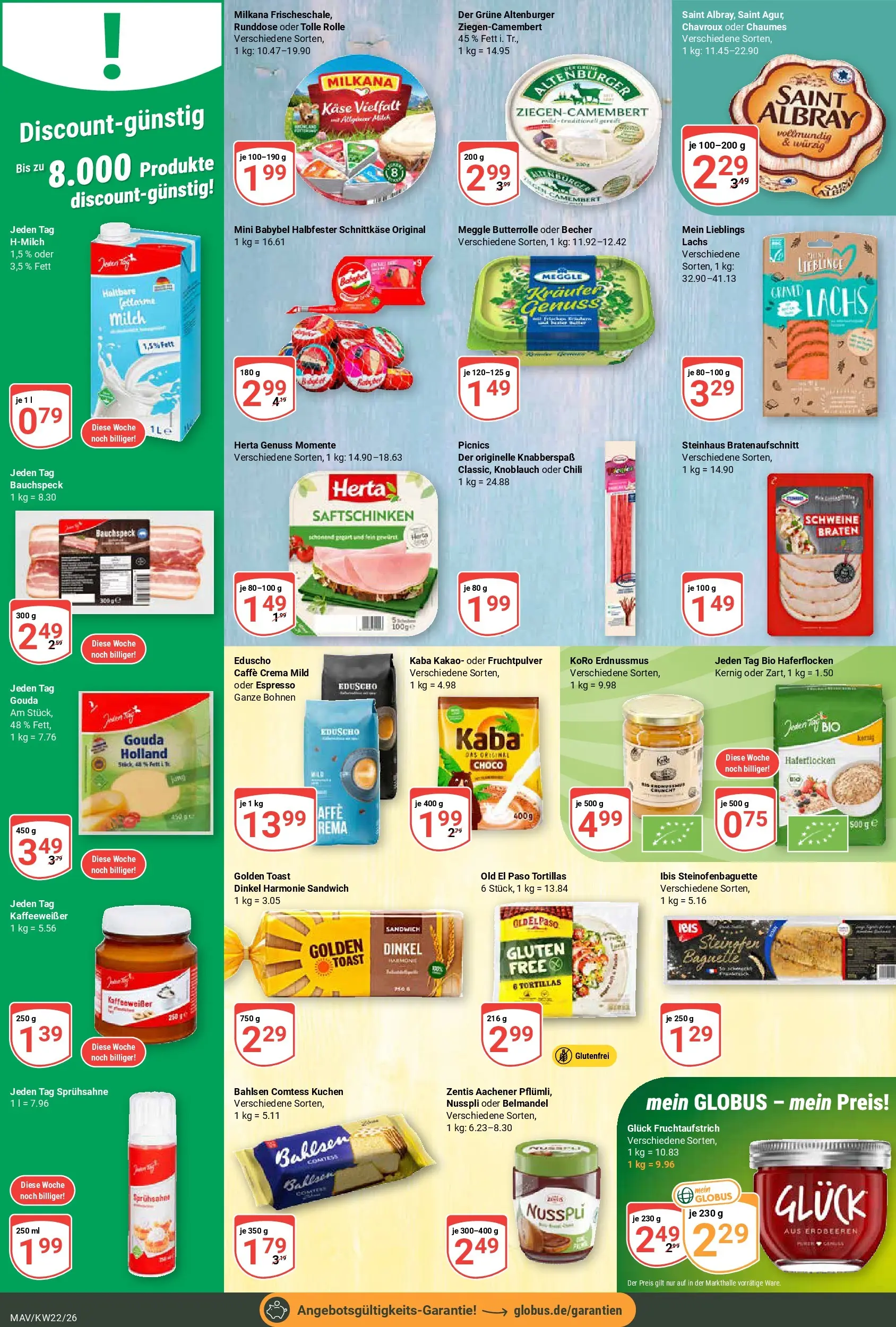 Globus Prospekt Mannheim (ab 26.05.2026) » Angebote online | Seite: 12 | Produkte: Käse, Milkana, Chili, Eduscho