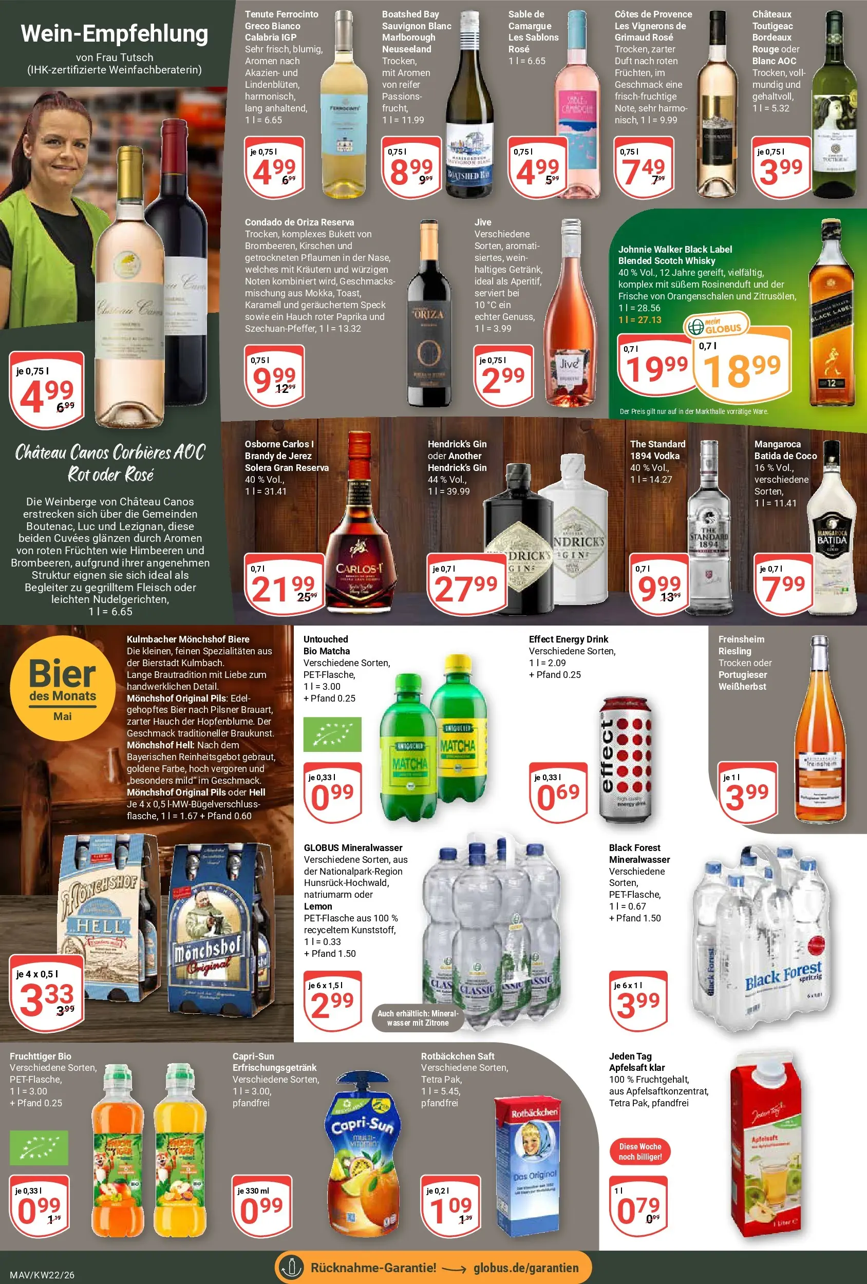 Globus Prospekt Mannheim (ab 26.05.2026) » Angebote online | Seite: 16 | Produkte: Batida de coco, Apfelsaft, Zitrone, Wein