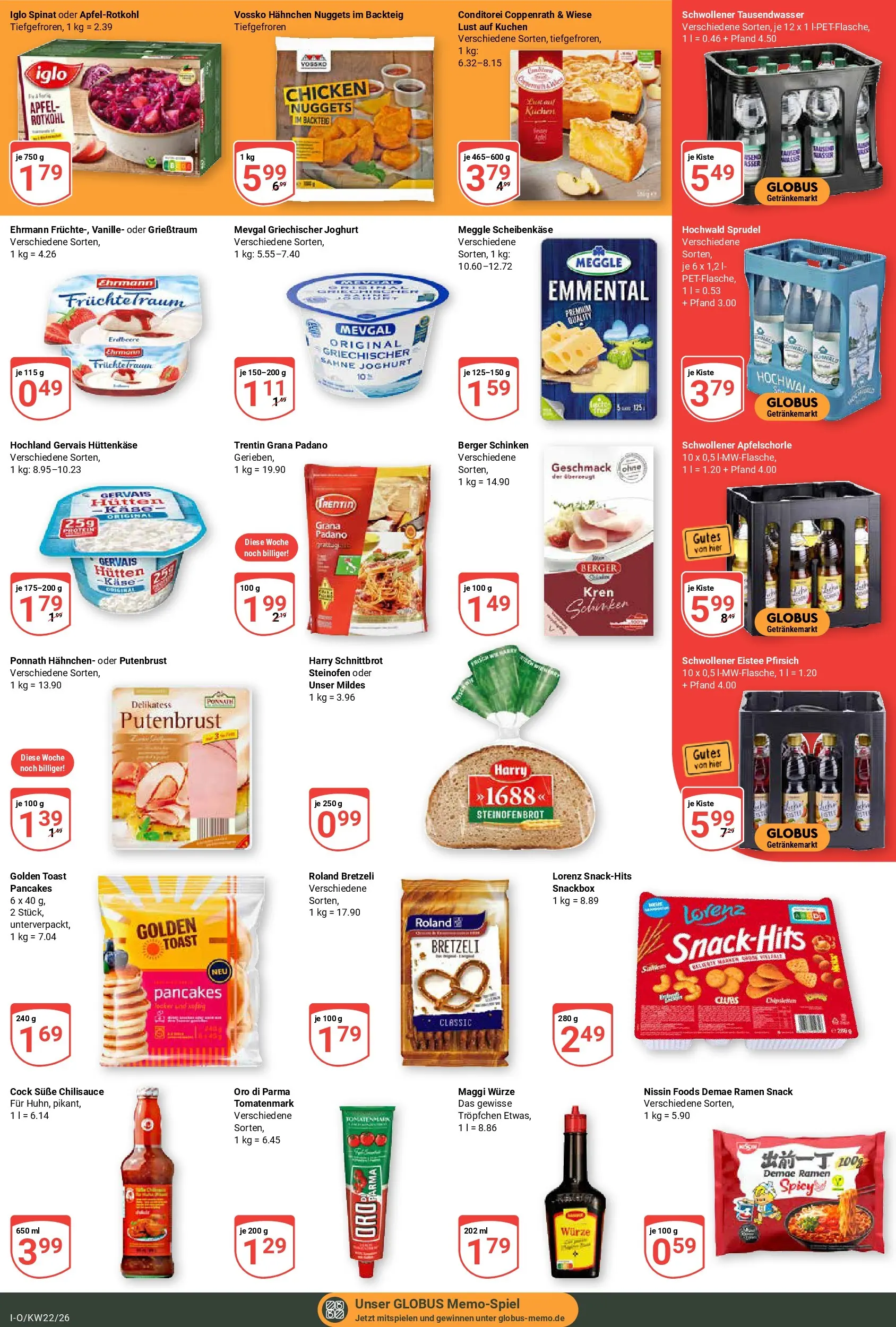 Globus Prospekt Idar-Oberstein (ab 26.05.2026) » Angebote online | Seite: 3 | Produkte: Rotkohl, Oro di parma, Kuchen, Hüttenkäse