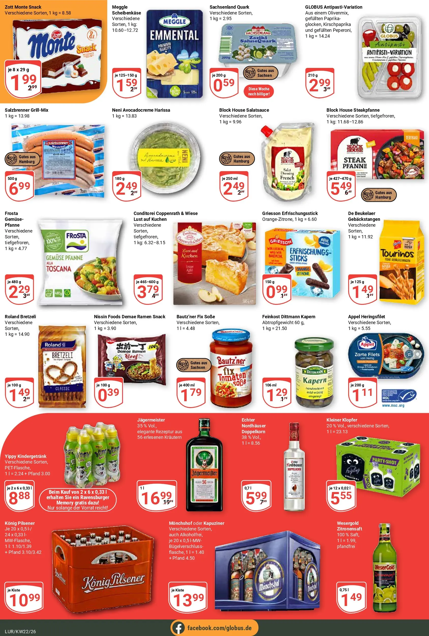 Globus Prospekt Hamburg (ab 26.05.2026) » Angebote online | Seite: 3 | Produkte: Konig pilsener, Frosta, Jägermeister, Steak