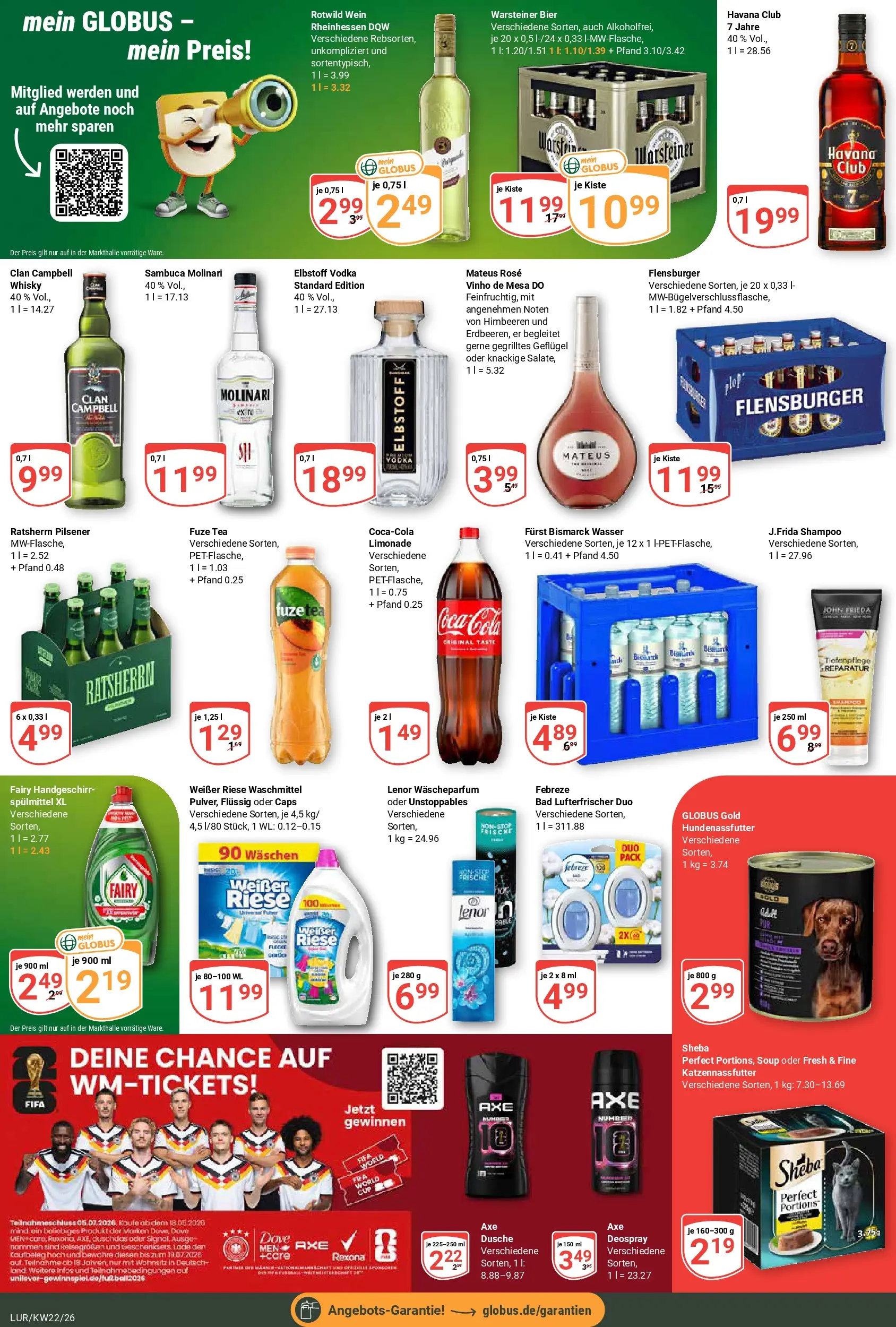 Globus Prospekt Hamburg (ab 26.05.2026) » Angebote online | Seite: 4 | Produkte: Fuze tea, Coca cola, Flensburger, Wasser