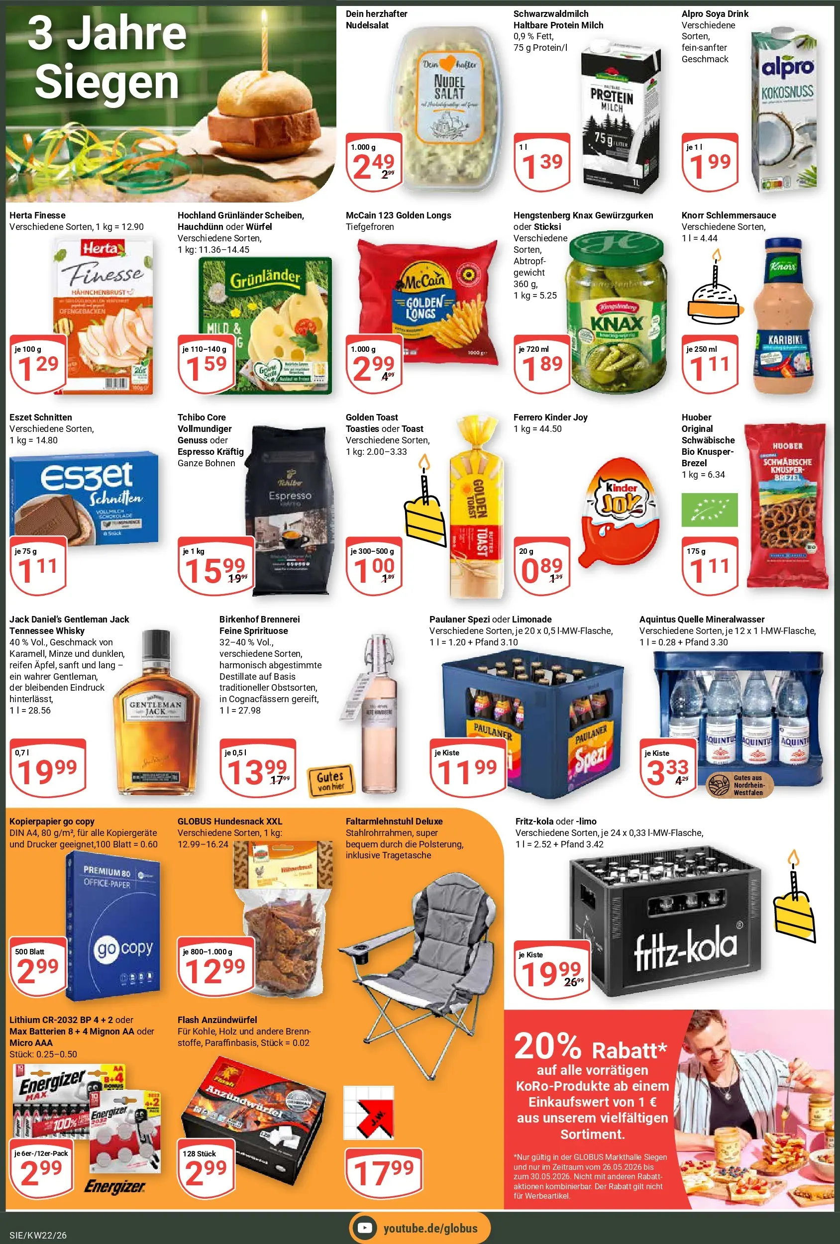 Globus Prospekt Siegen (ab 26.05.2026) » Angebote online | Seite: 2 | Produkte: Whisky, Schokolade, Limonade, Salat