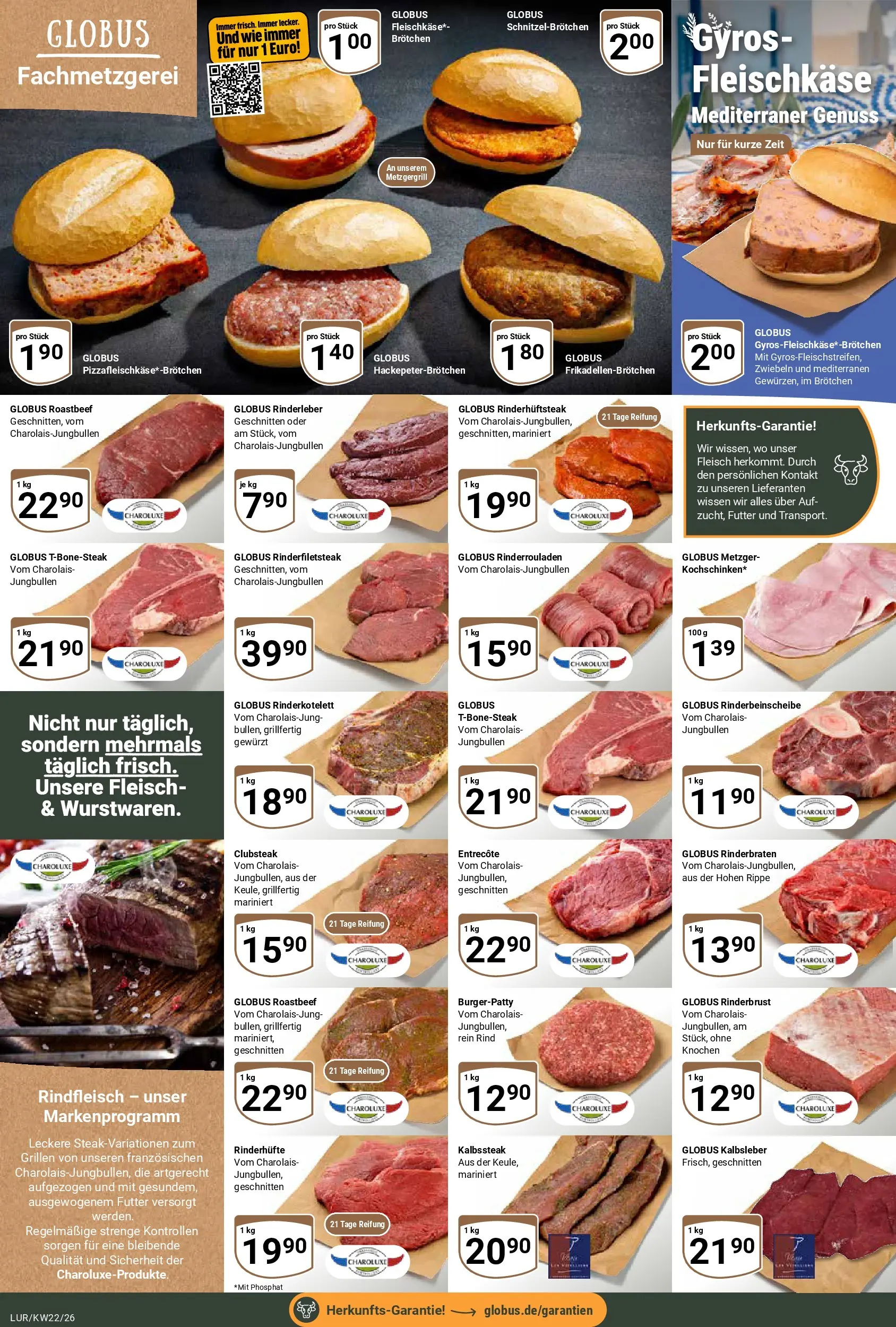 Globus Prospekt Hamburg (ab 26.05.2026) » Angebote online | Seite: 7 | Produkte: Rinderrouladen, Entrecote, Kalbsleber, Gyros