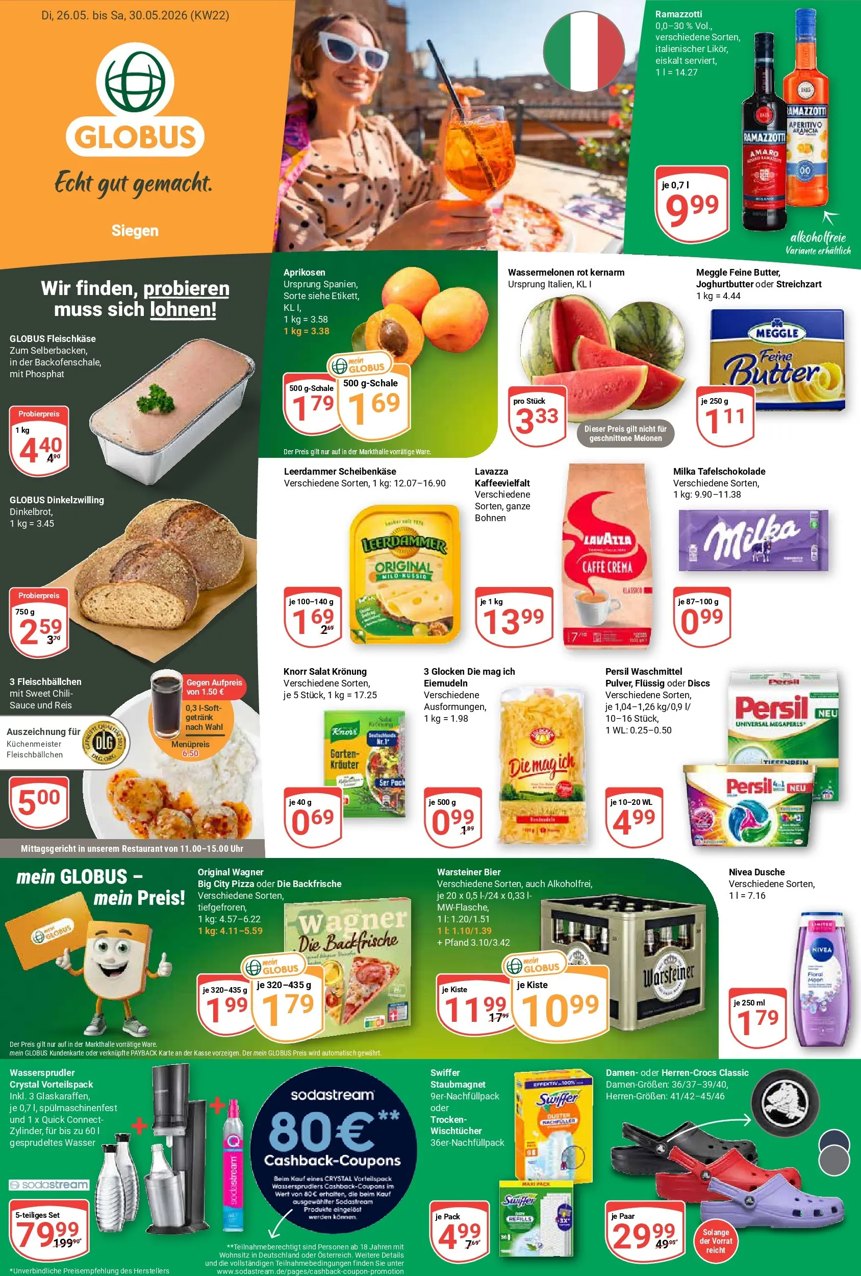 Globus Prospekt Siegen (ab 26.05.2026) » Angebote online | Seite: 3 | Produkte: Butter, Bier, Reis, Ramazzotti