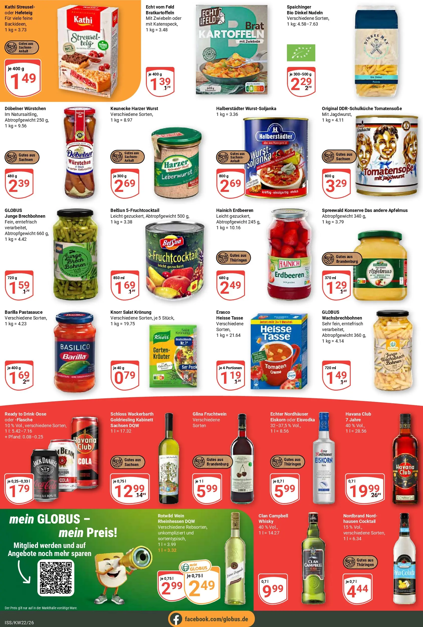 Globus Prospekt Isserstedt (ab 26.05.2026) » Angebote online | Seite: 3 | Produkte: Cola, Zwiebeln, Nudeln, Salat