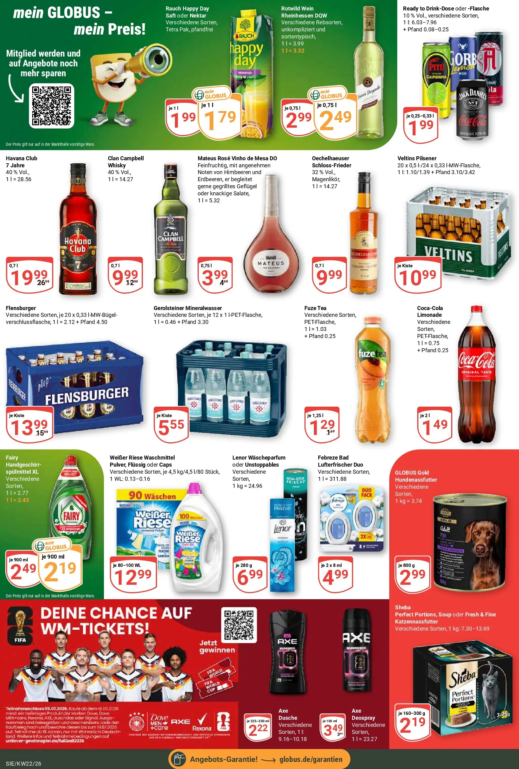 Globus Prospekt Siegen (ab 26.05.2026) » Angebote online | Seite: 7 | Produkte: Havana club, Dusche, Mineralwasser, Veltins