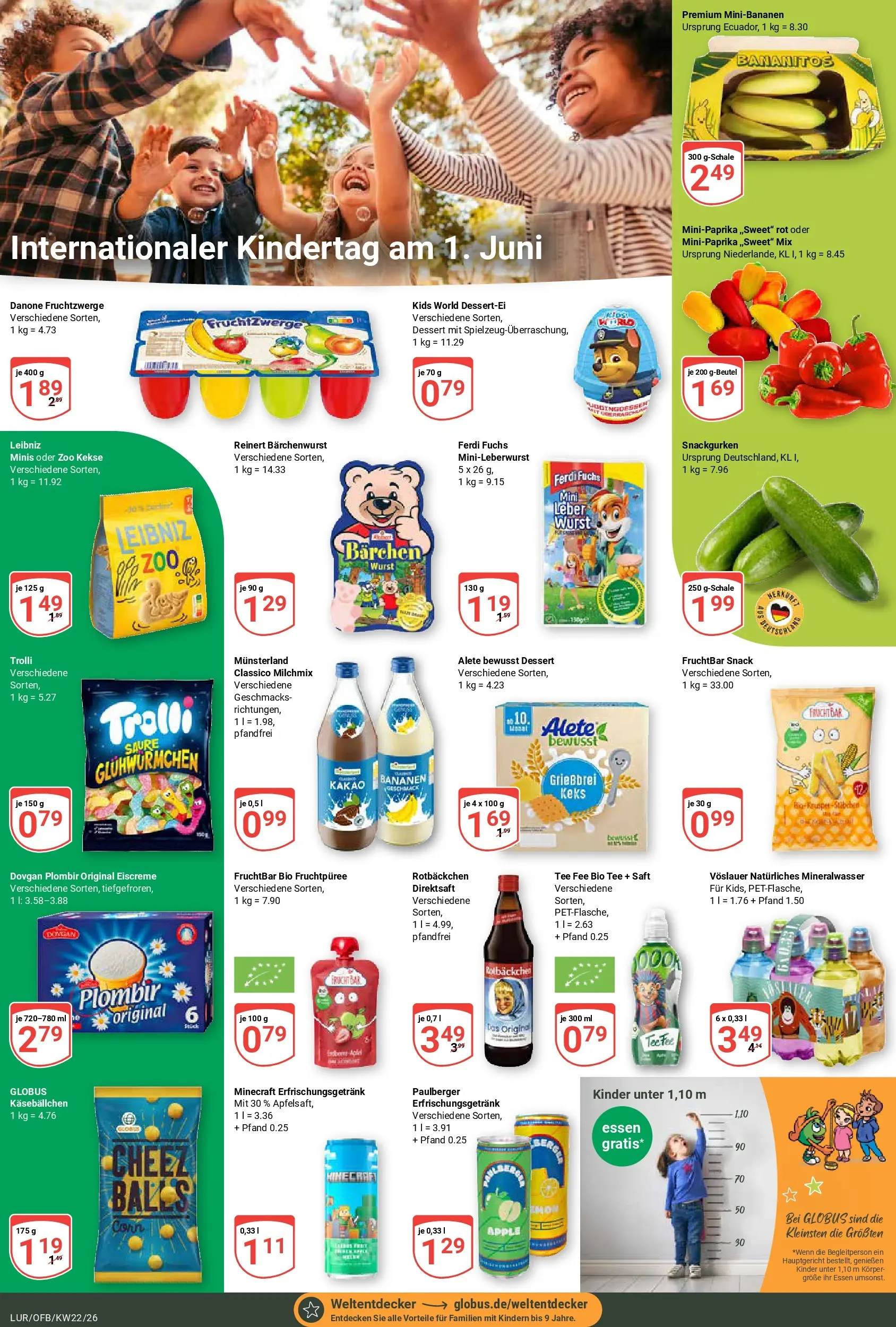 Globus Prospekt Hamburg (ab 26.05.2026) » Angebote online | Seite: 13 | Produkte: Bananen, Mineralwasser, Saft, Tee