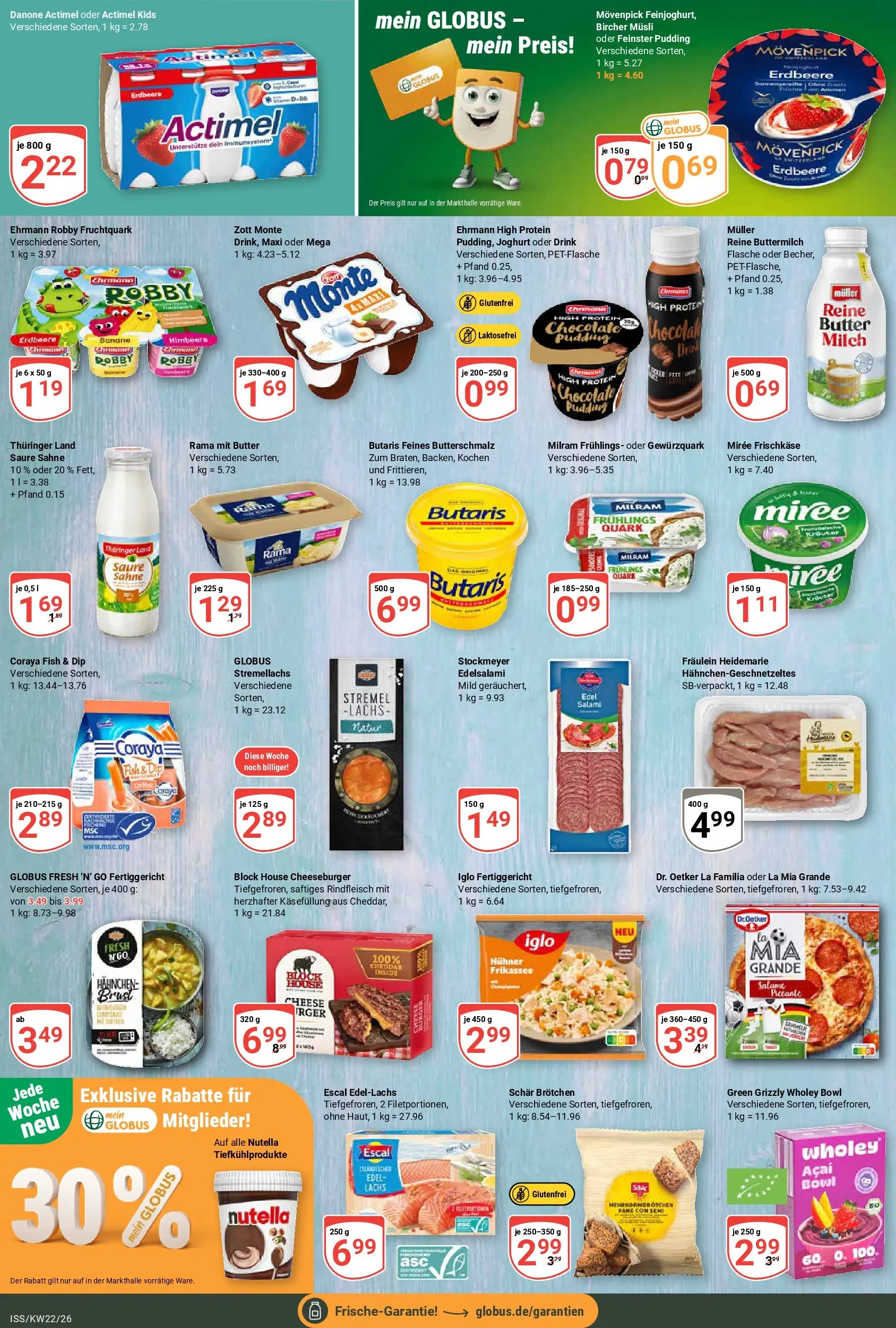 Globus Prospekt Isserstedt (ab 26.05.2026) » Angebote online | Seite: 9 | Produkte: Milch, Iglo, Pane, Lachs
