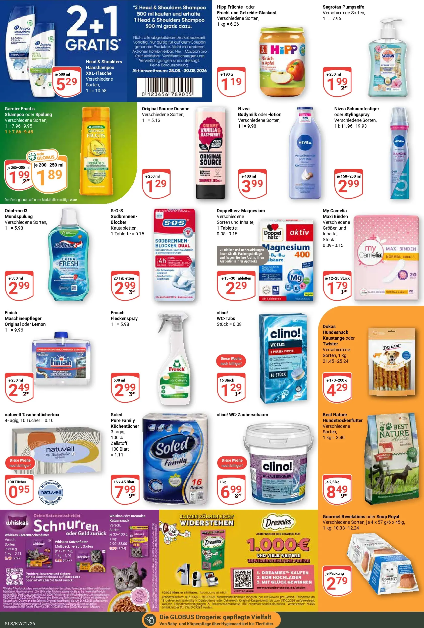 Globus Prospekt Saarlouis (ab 26.05.2026) » Angebote online | Seite: 17 | Produkte: Head & shoulders, Shampoo, Spülung, Whiskas
