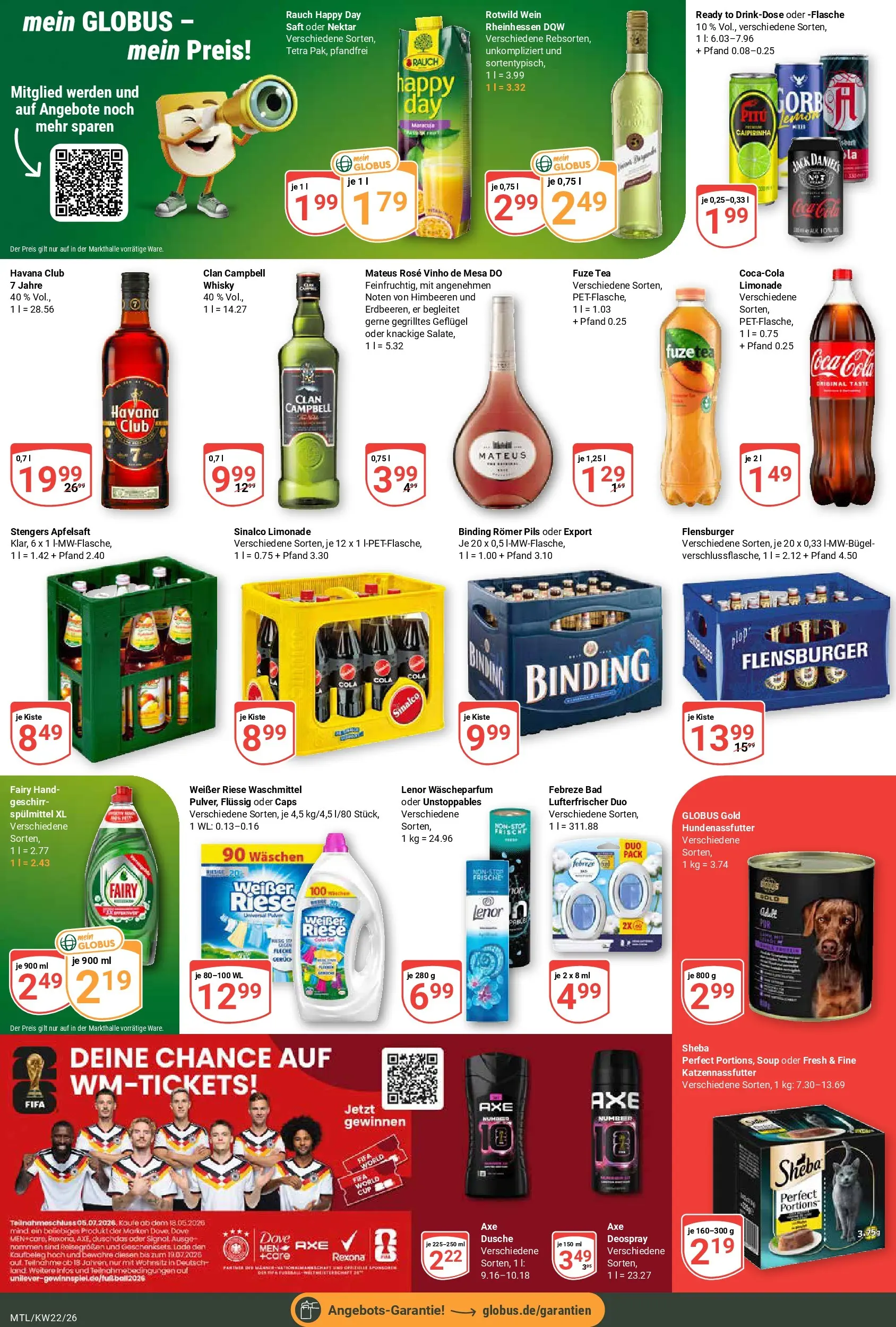 Globus Prospekt Maintal-Dörnigheim (ab 26.05.2026) » Angebote online | Seite: 5 | Produkte: Sinalco, Havana club, Fuze tea, Apfelsaft