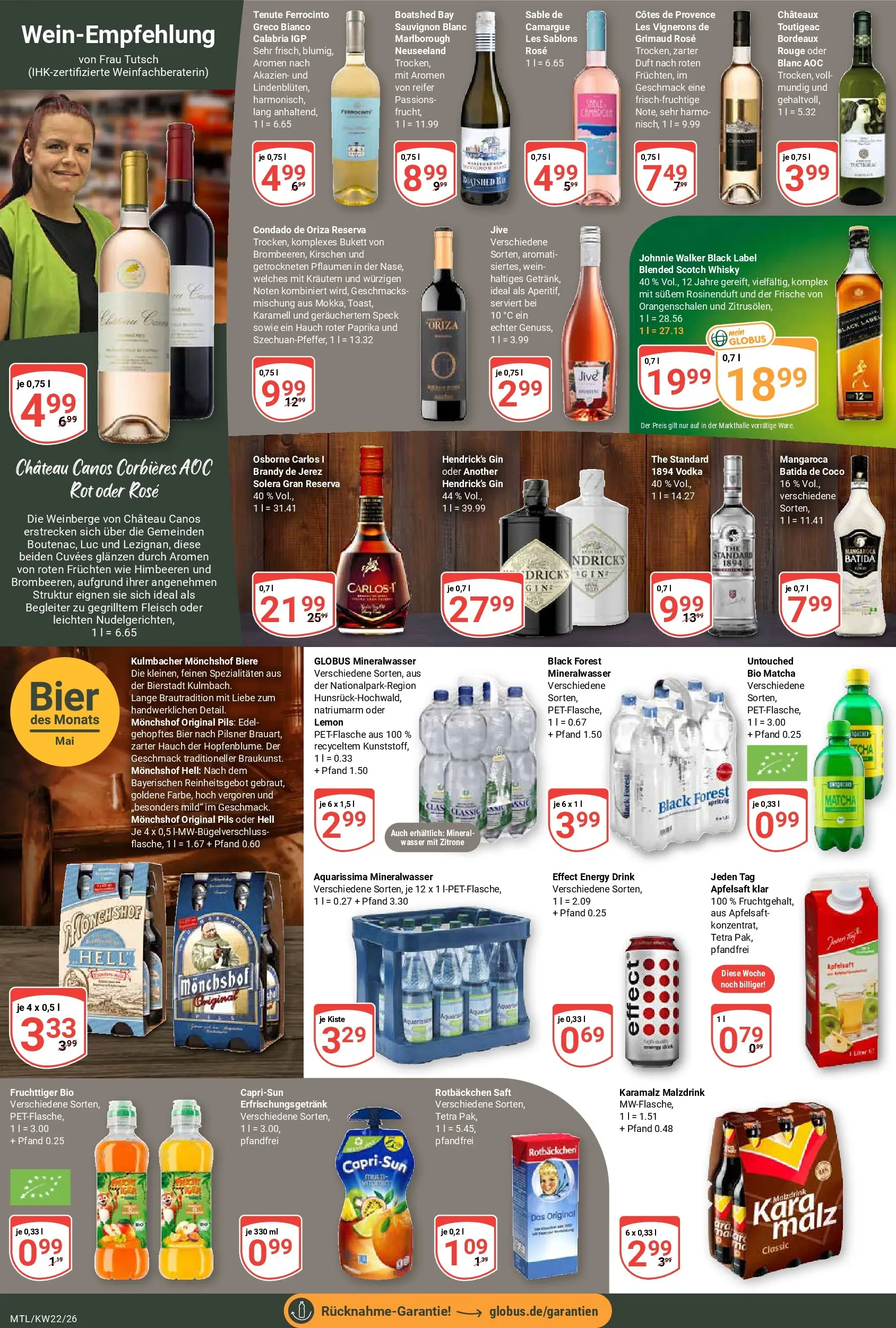 Globus Prospekt Maintal-Dörnigheim (ab 26.05.2026) » Angebote online | Seite: 16 | Produkte: Whisky, Bier, Zitrone, Fleisch