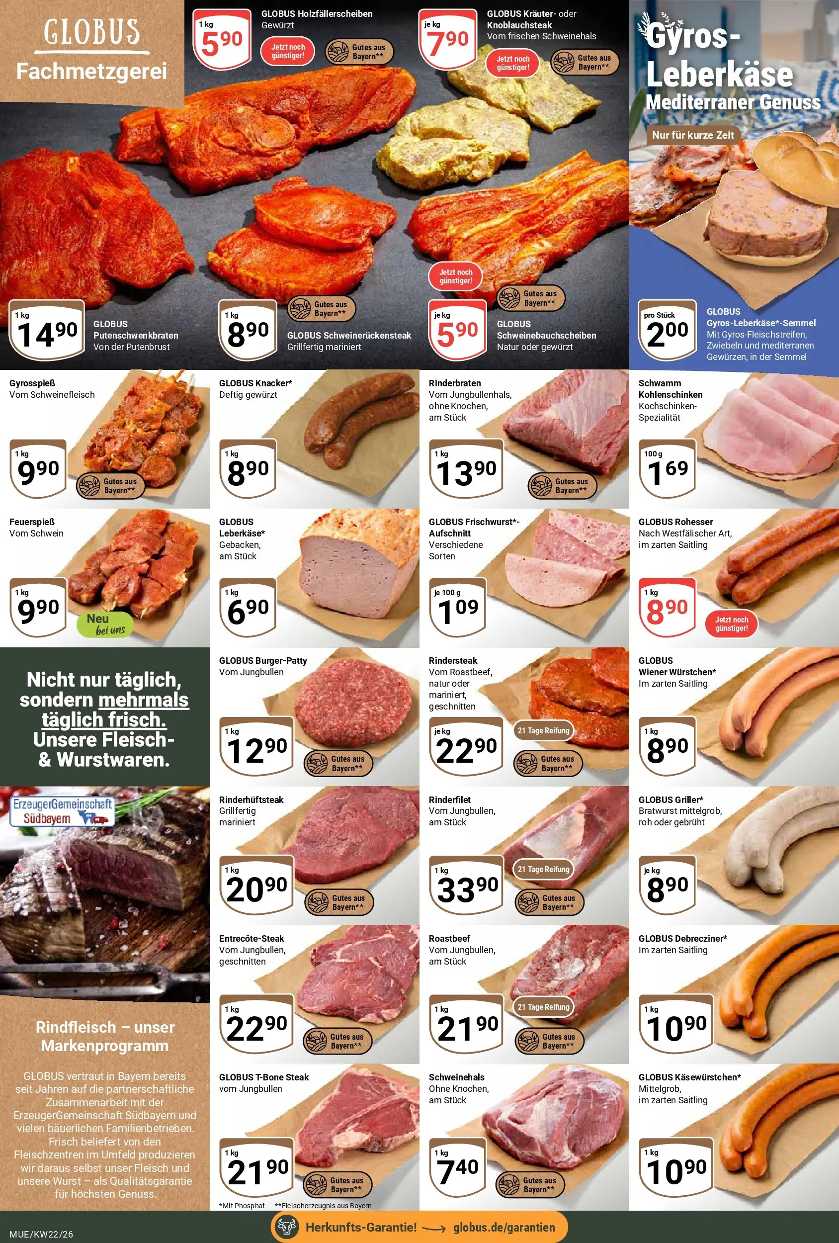 Globus Prospekt Mühldorf (ab 26.05.2026) » Angebote online | Seite: 8 | Produkte: Rinderfilet, Gyros, Schweinefleisch, Rindfleisch