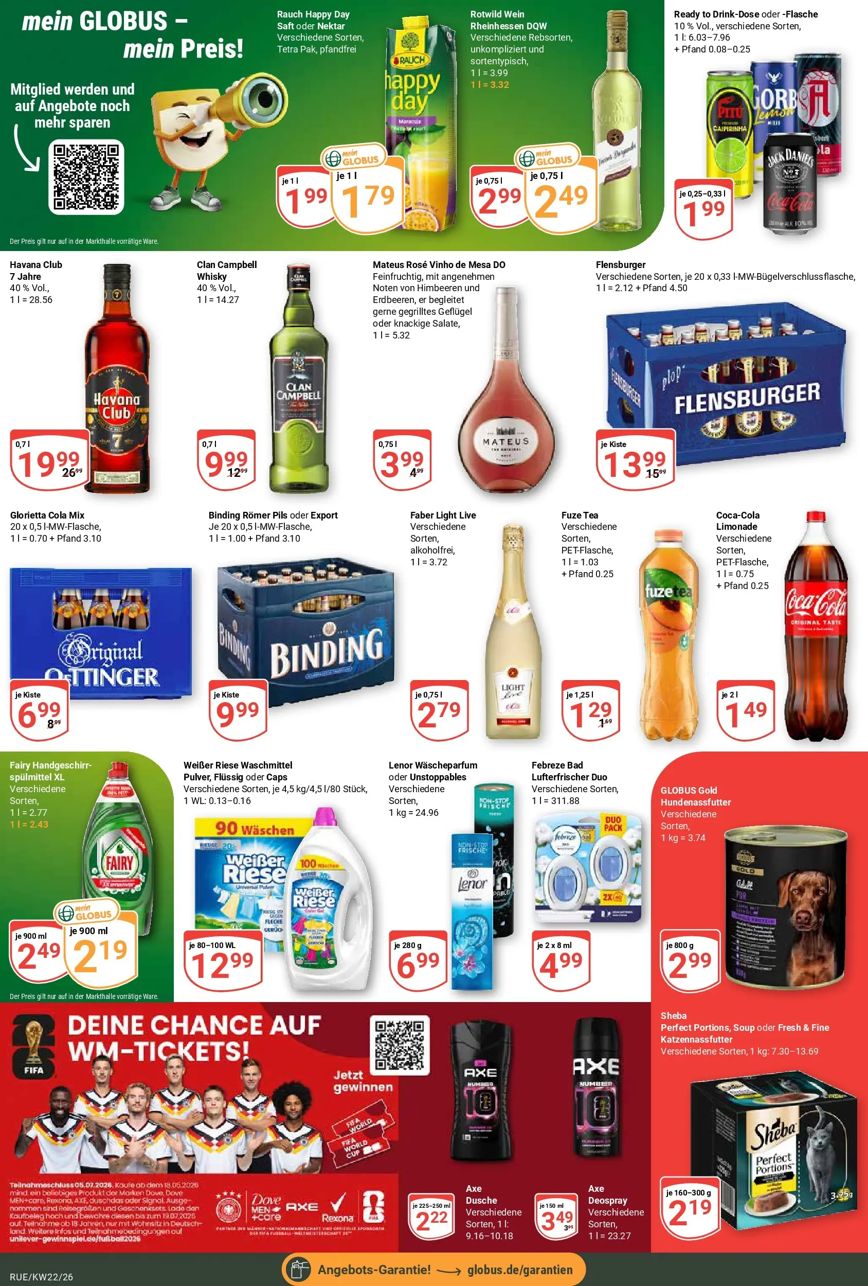 Globus Prospekt Rüsselsheim (ab 26.05.2026) » Angebote online | Seite: 5 | Produkte: Havana club, Limonade, Flensburger, Waschmittel