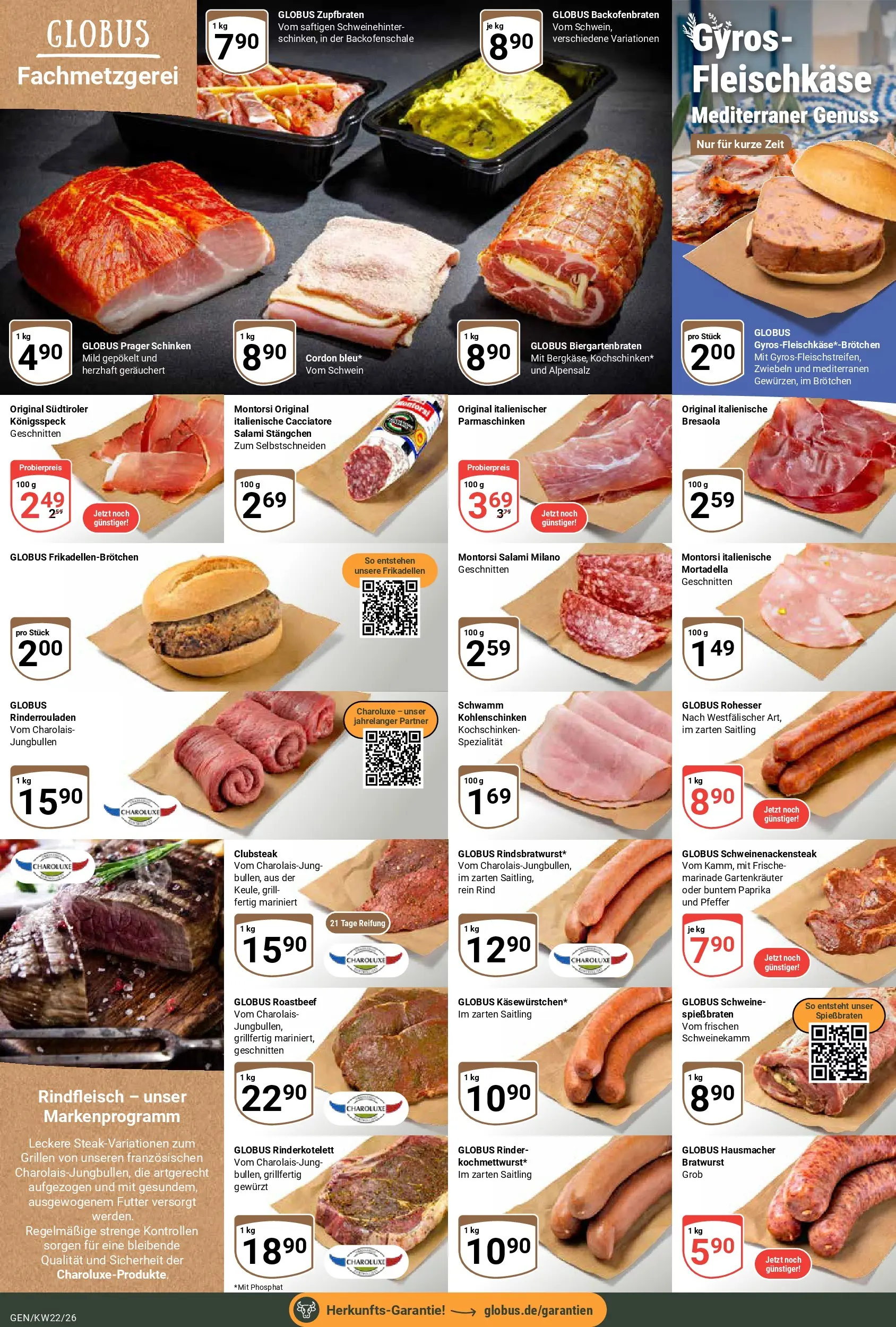 Globus Prospekt Gensingen (ab 26.05.2026) » Angebote online | Seite: 8 | Produkte: Roastbeef, Paprika, Salami, Rindfleisch