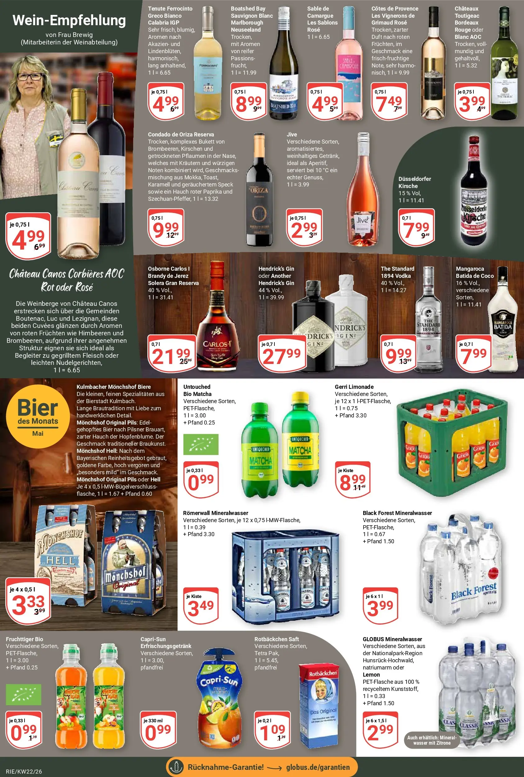 Globus Prospekt Bochum-Riemke (ab 26.05.2026) » Angebote online | Seite: 16 | Produkte: Pflaumen, Duft, Limonade, Wasser