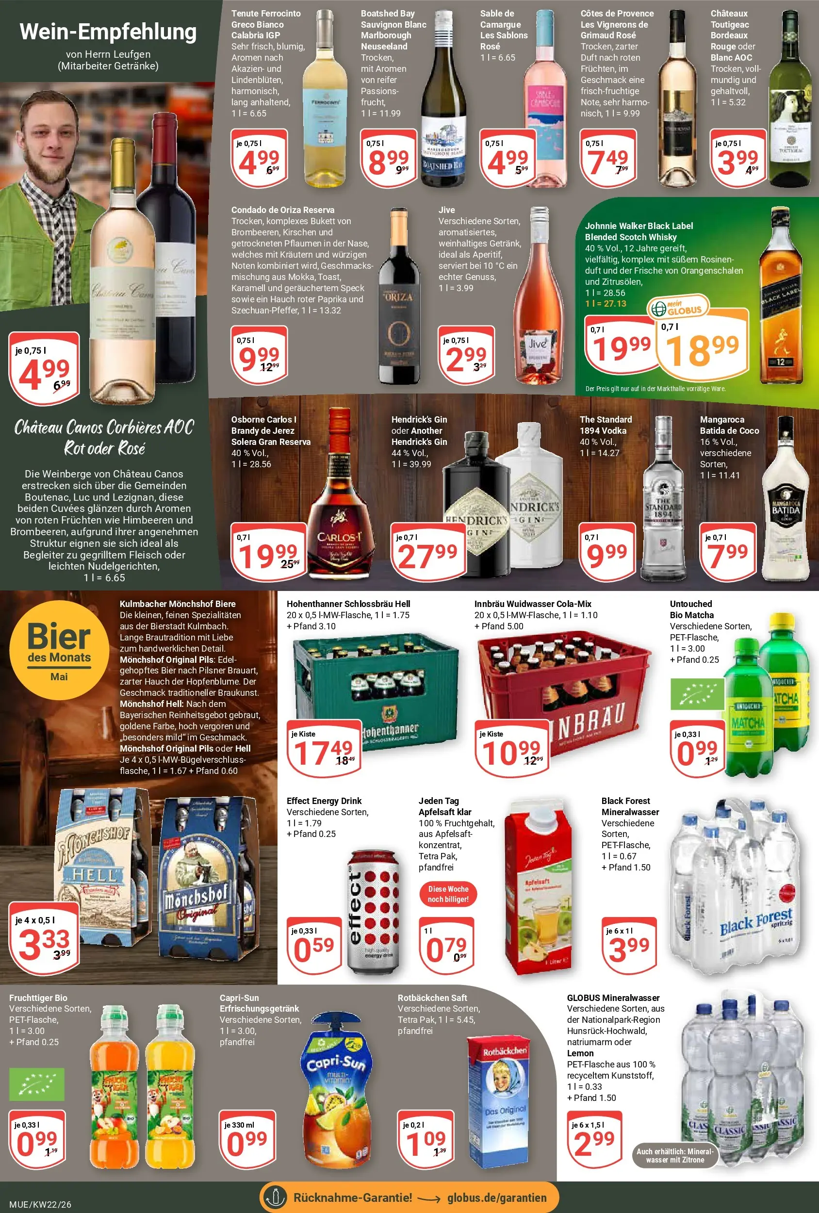 Globus Prospekt Mühldorf (ab 26.05.2026) » Angebote online | Seite: 17 | Produkte: Himbeeren, Batida de coco, Pils, Johnnie walker