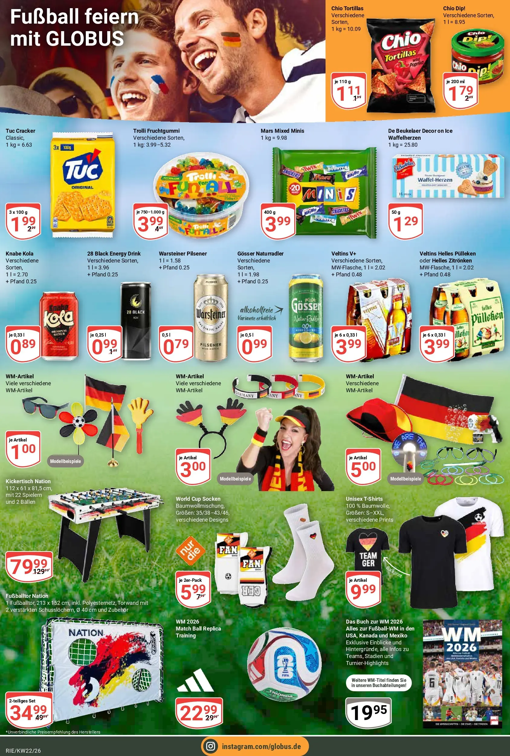 Globus Prospekt Bochum-Riemke (ab 26.05.2026) » Angebote online | Seite: 22 | Produkte: Energy, Warsteiner, Socken, Chio tortillas