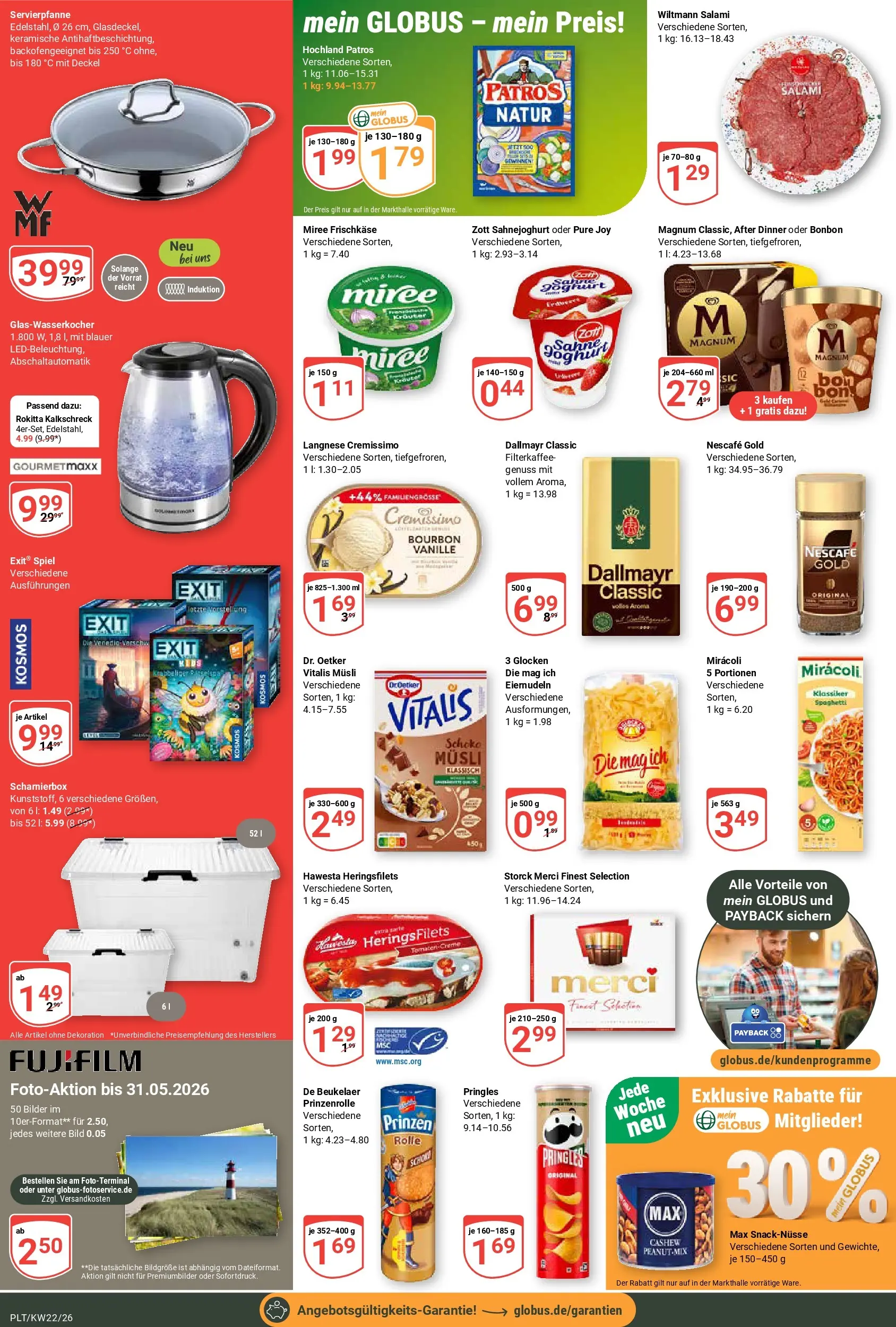 Globus Prospekt Plattling (ab 26.05.2026) » Angebote online | Seite: 3 | Produkte: Langnese, Pringles, Bourbon, Frischkase