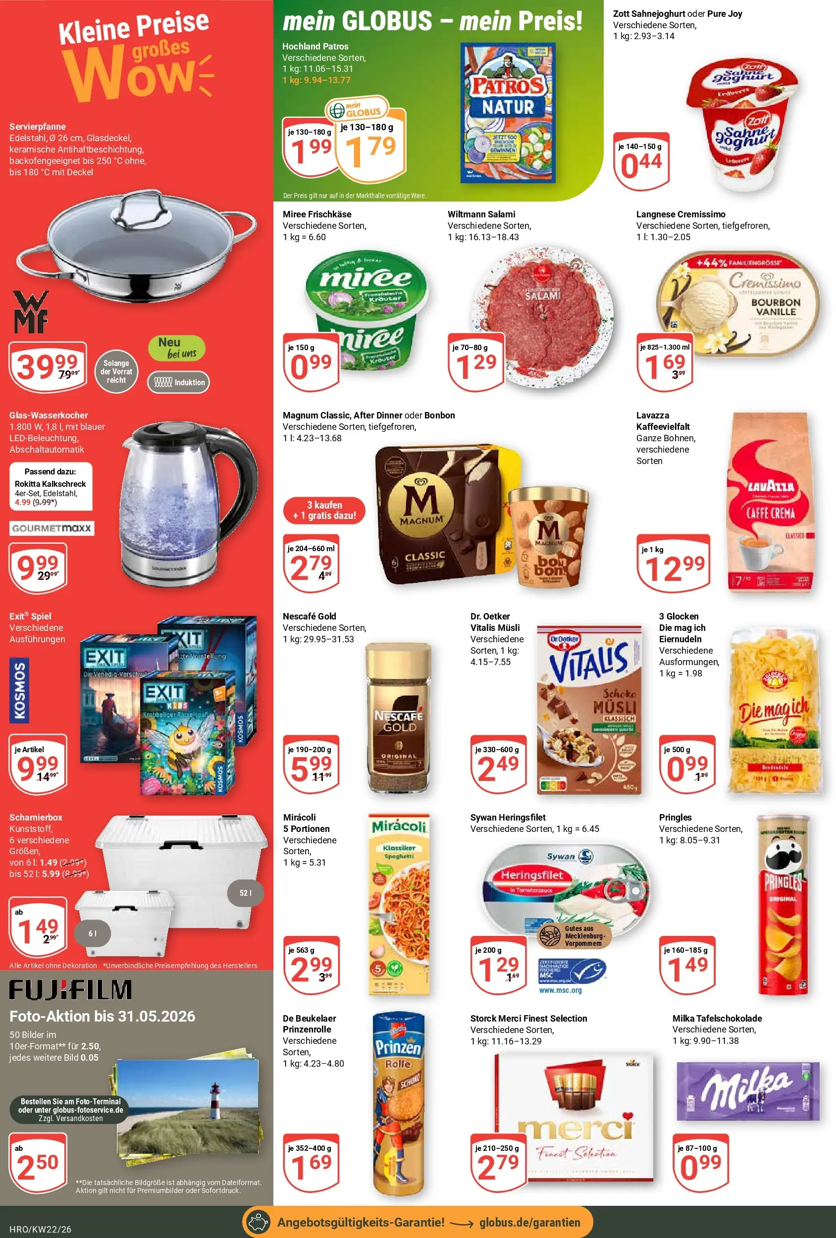 Globus Prospekt Rostock (ab 26.05.2026) » Angebote online | Seite: 2 | Produkte: Merci, Langnese cremissimo, Nescafe, Bilder