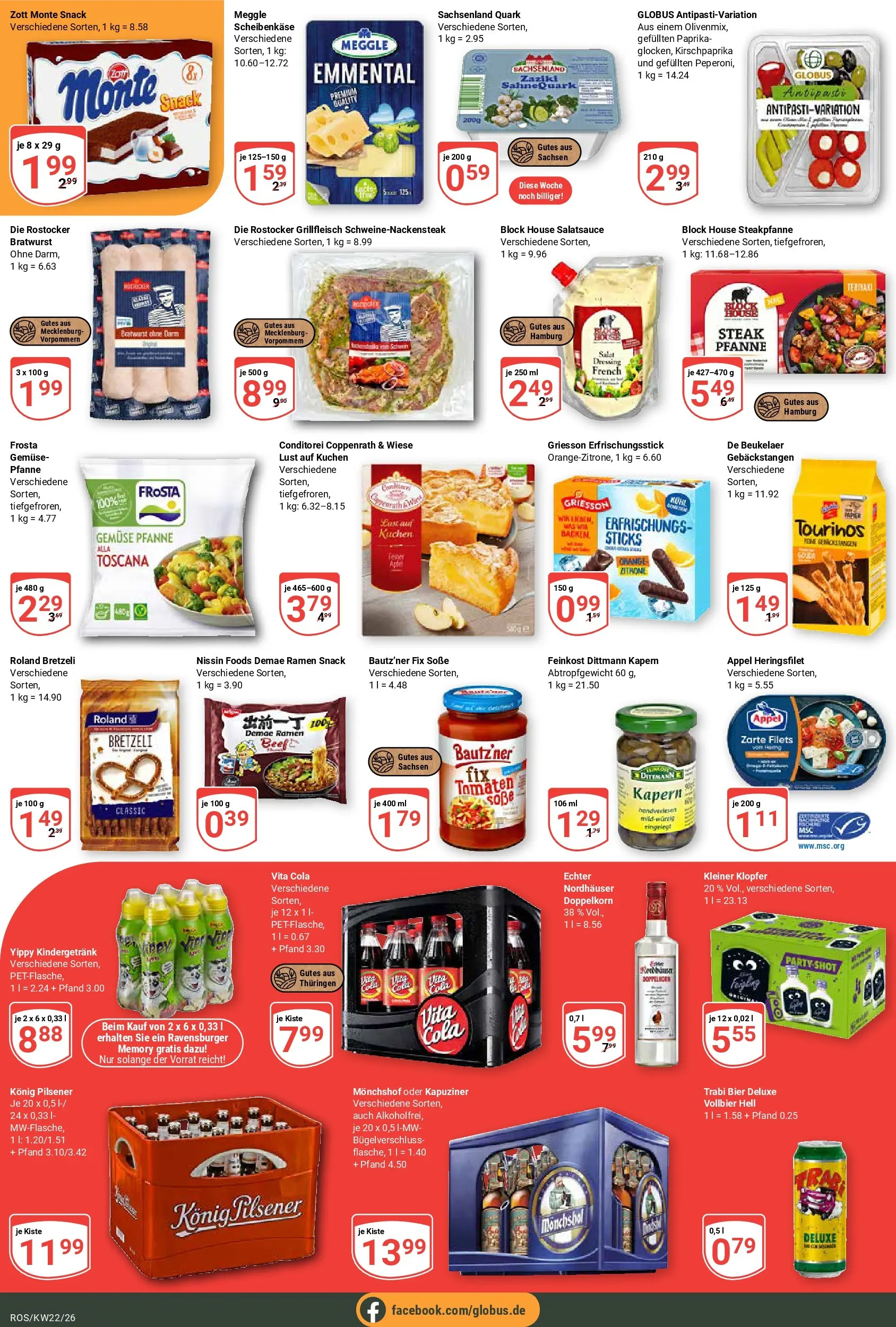Globus Prospekt Lambrechtshagen (ab 26.05.2026) » Angebote online | Seite: 3 | Produkte: Konig pilsener, Quark, Paprika, Soße