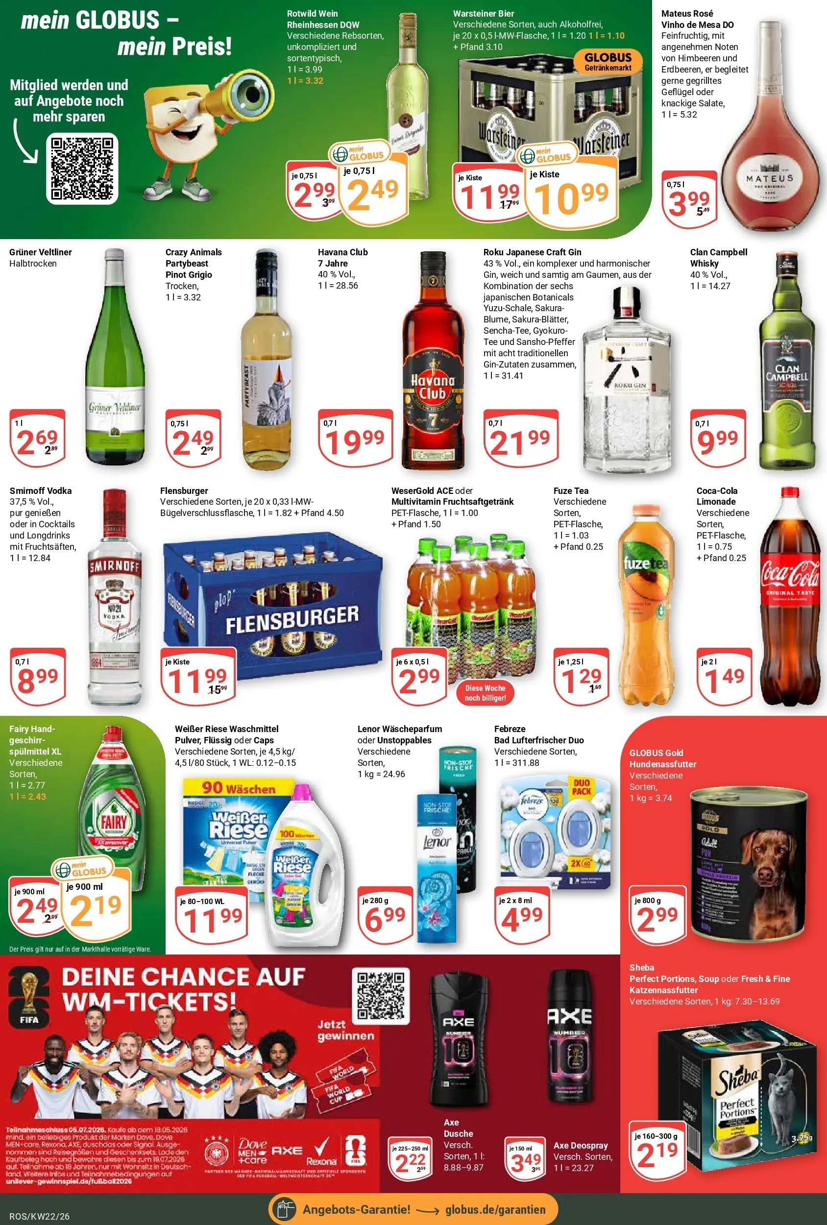 Globus Prospekt Lambrechtshagen (ab 26.05.2026) » Angebote online | Seite: 4 | Produkte: Lenor, Smirnoff, Vodka, Tee